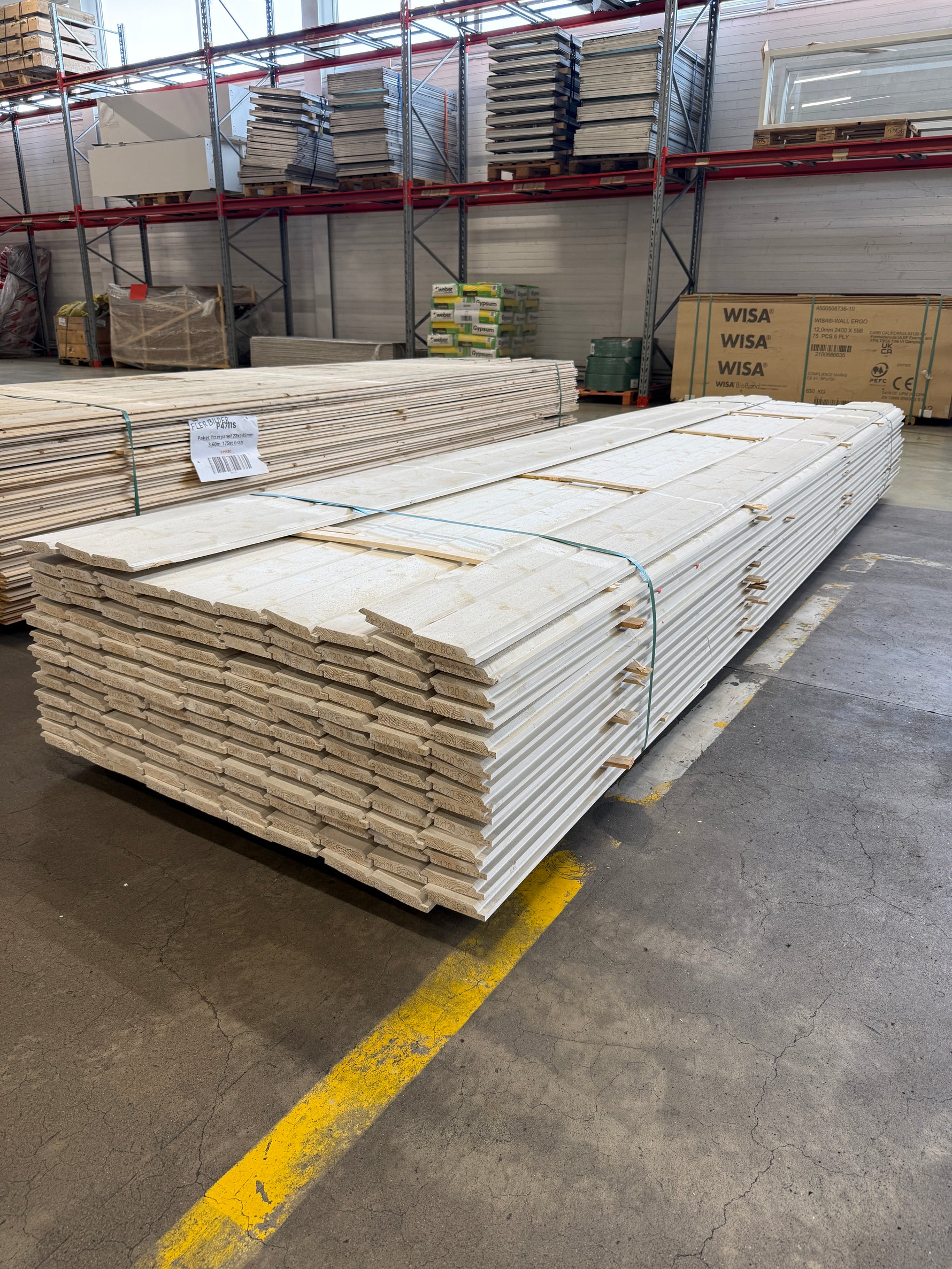 Paket Dubbelfas Halvspont 22x120mm, 135st 4,20m- Grundmålad