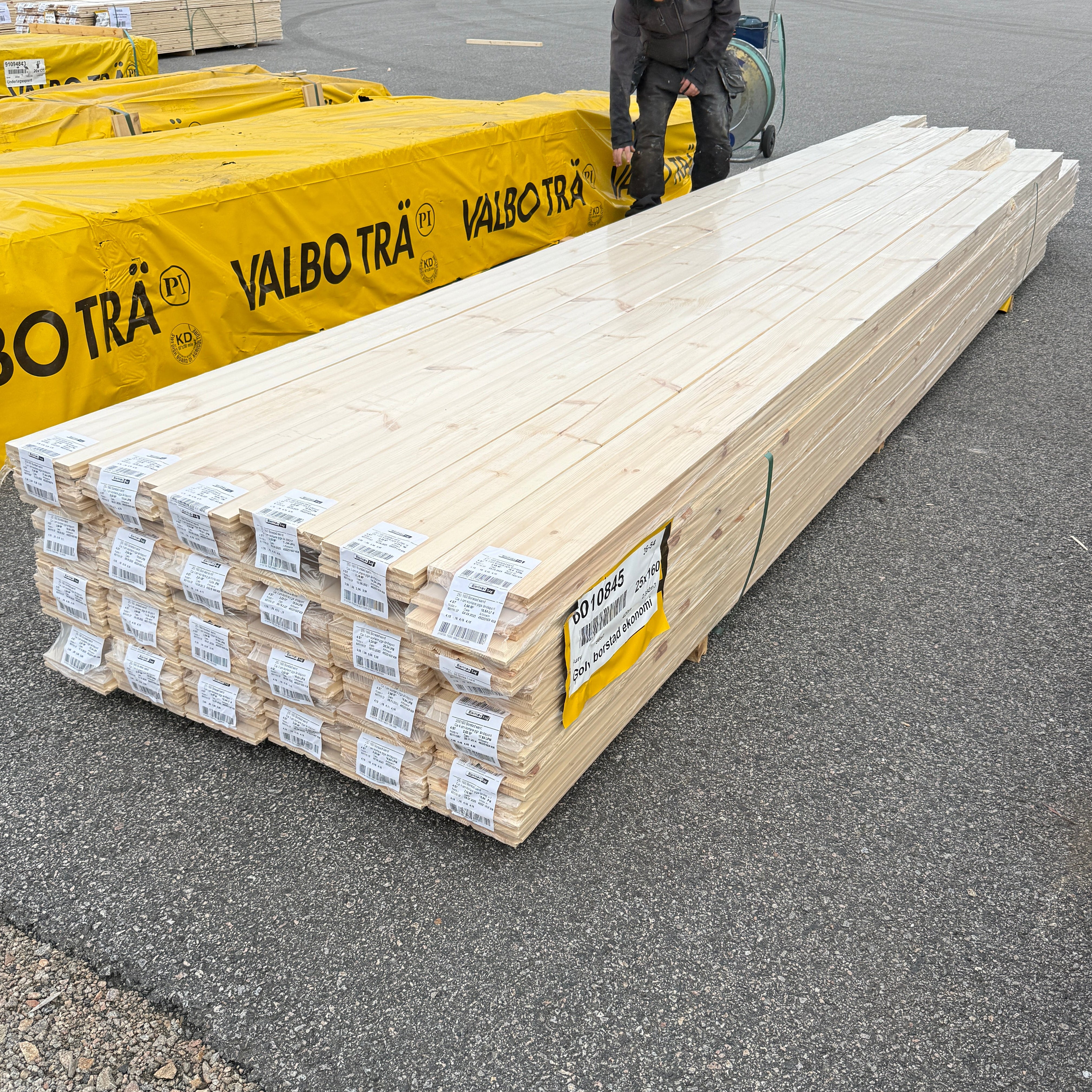 Parti Massivt Furugolv Borstad Ljusgrå Ekonomi 25x160 mm – 63,54 m²