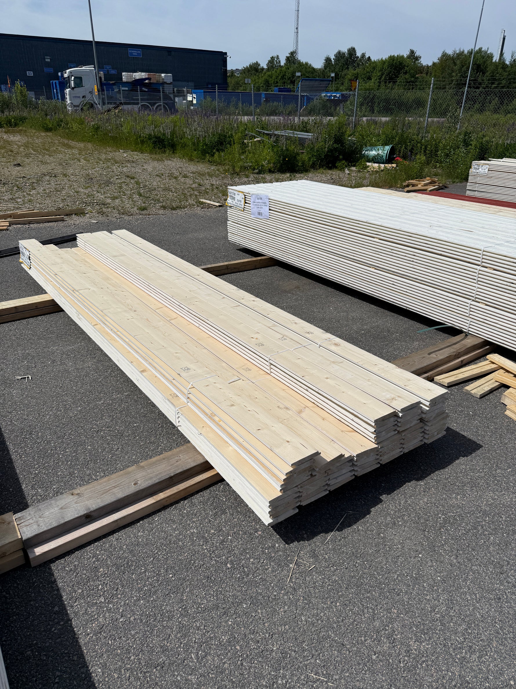 Paket Ytterpanel Enkelfas Halvspont 22x145mm, 57st 3.60m Grundmålad