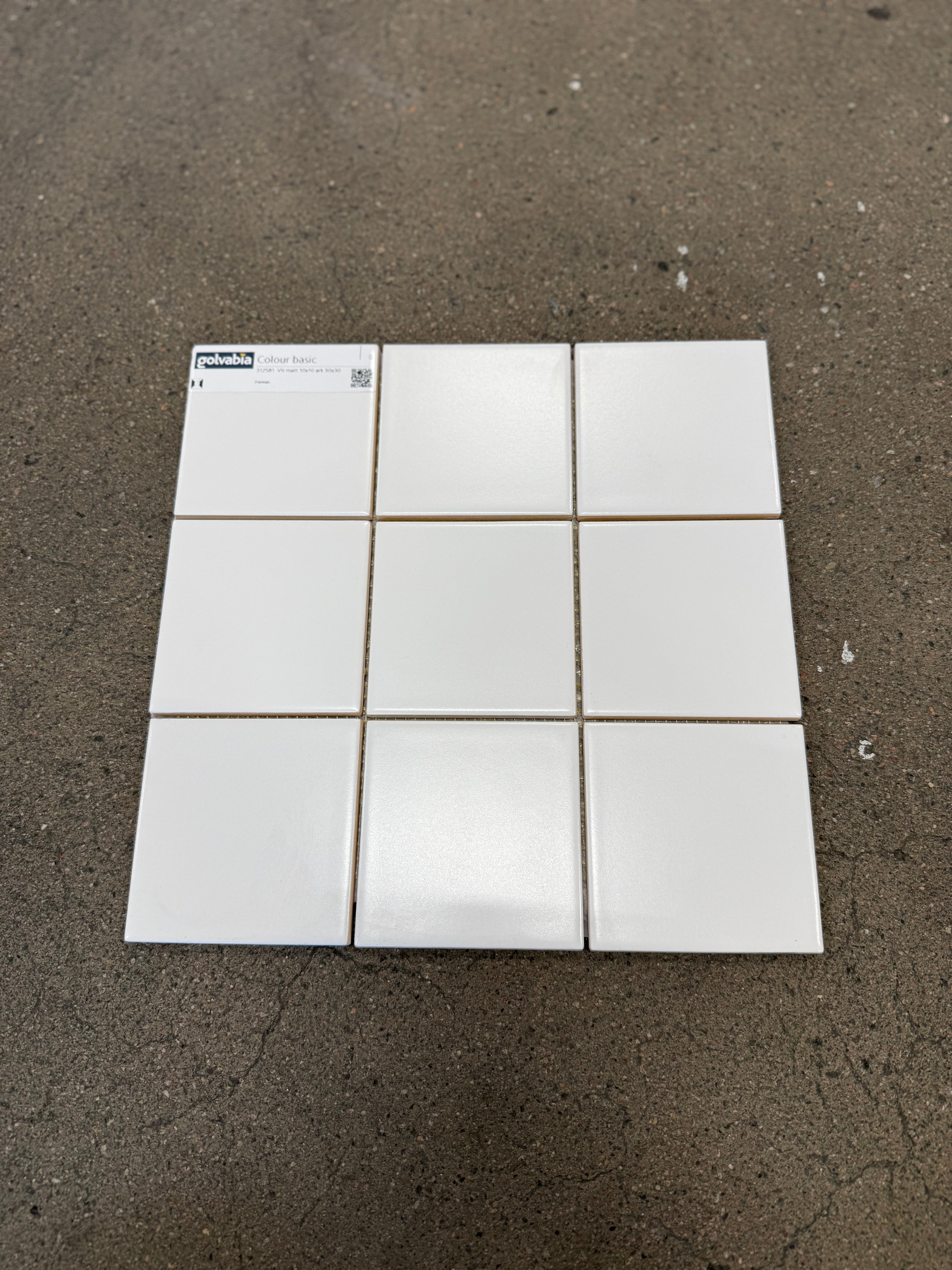 Kakel Plattor-  Vit Matt, 10x10