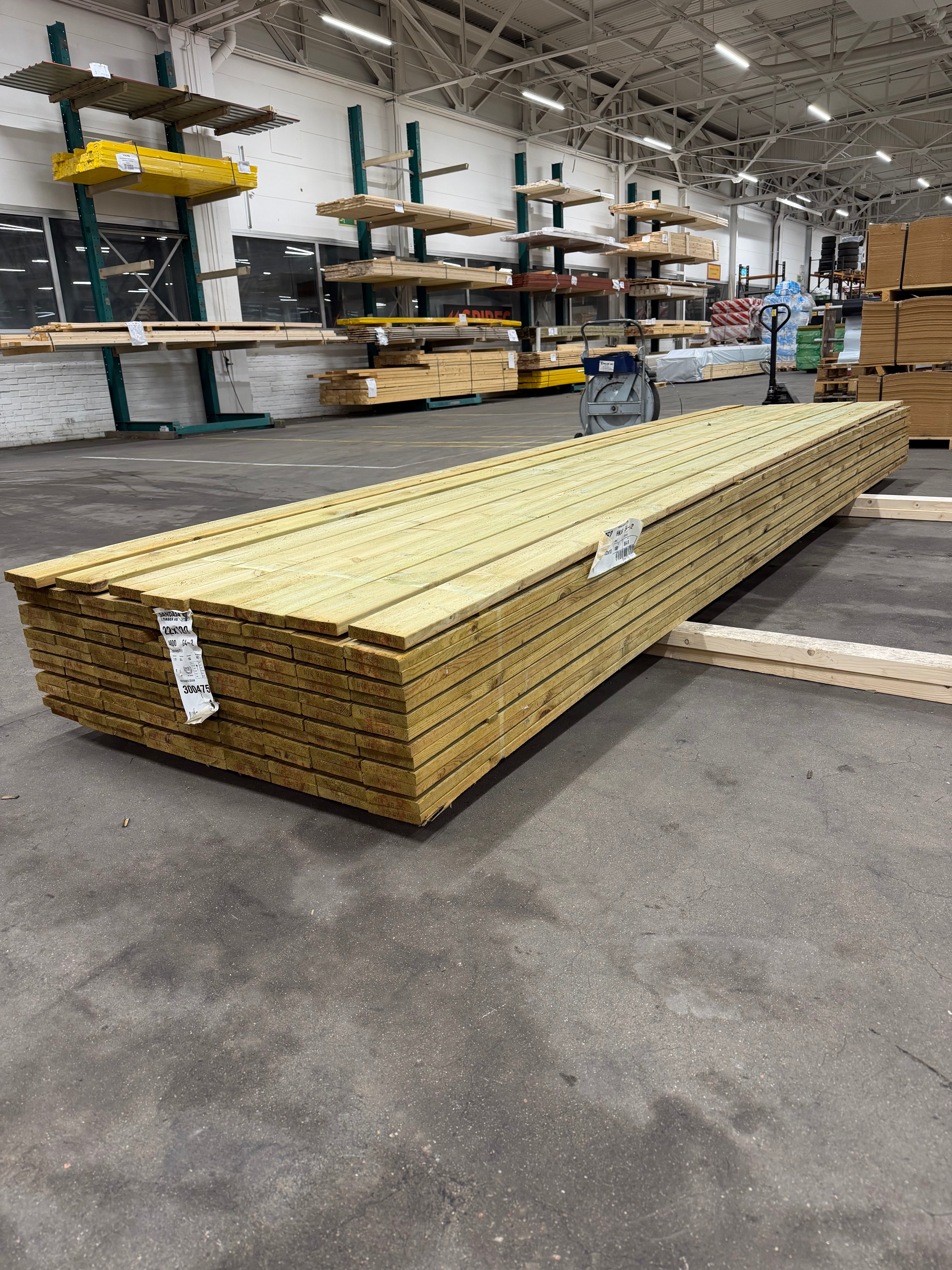 Paket Finsågad Panel 22x120 mm – 116 st 4,8 m, furu Tryckimpregnerad