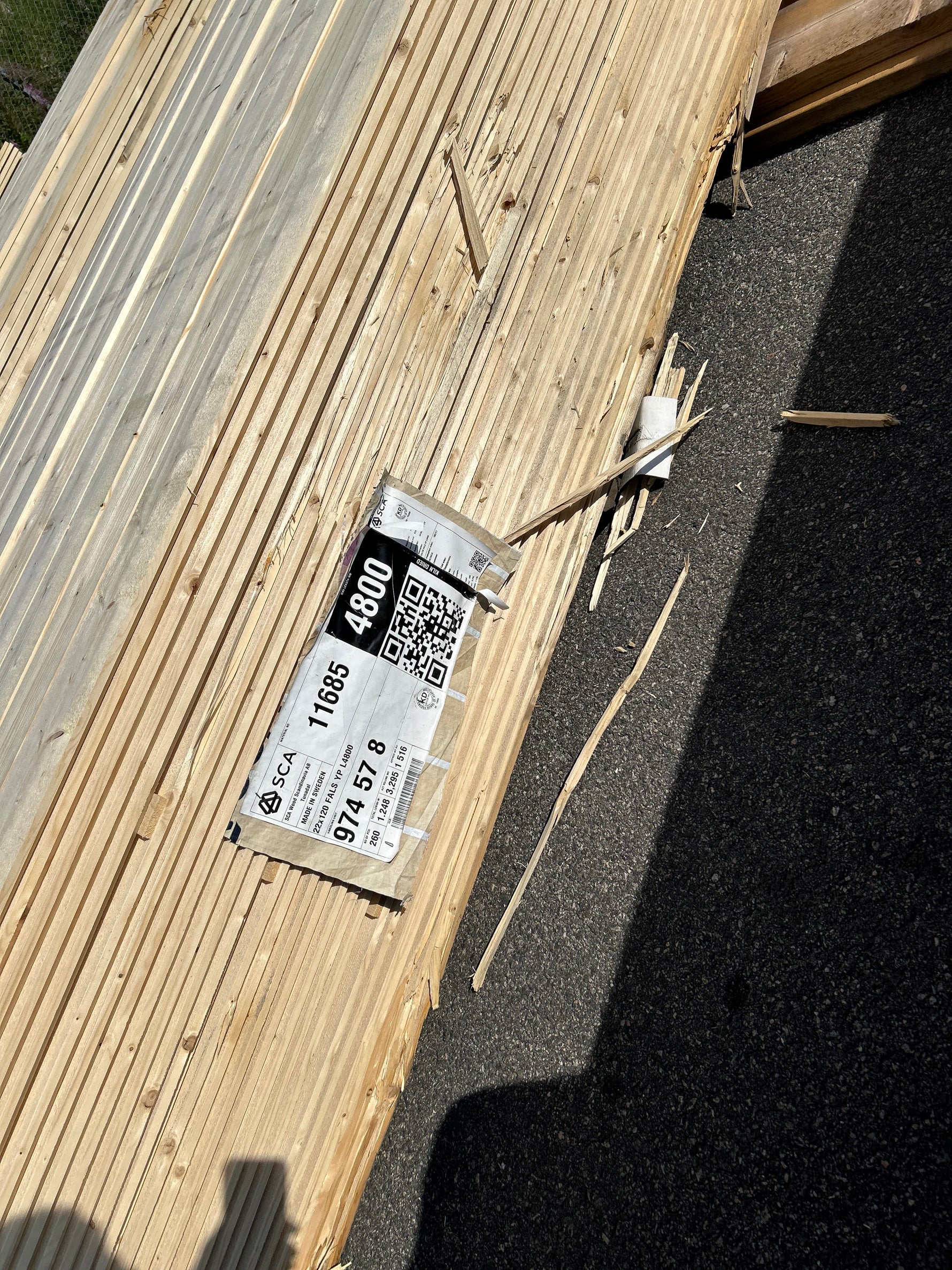 Paket Ytterpanel 22×120 mm 4,80 m – 260 st Obehandlad B-sortering