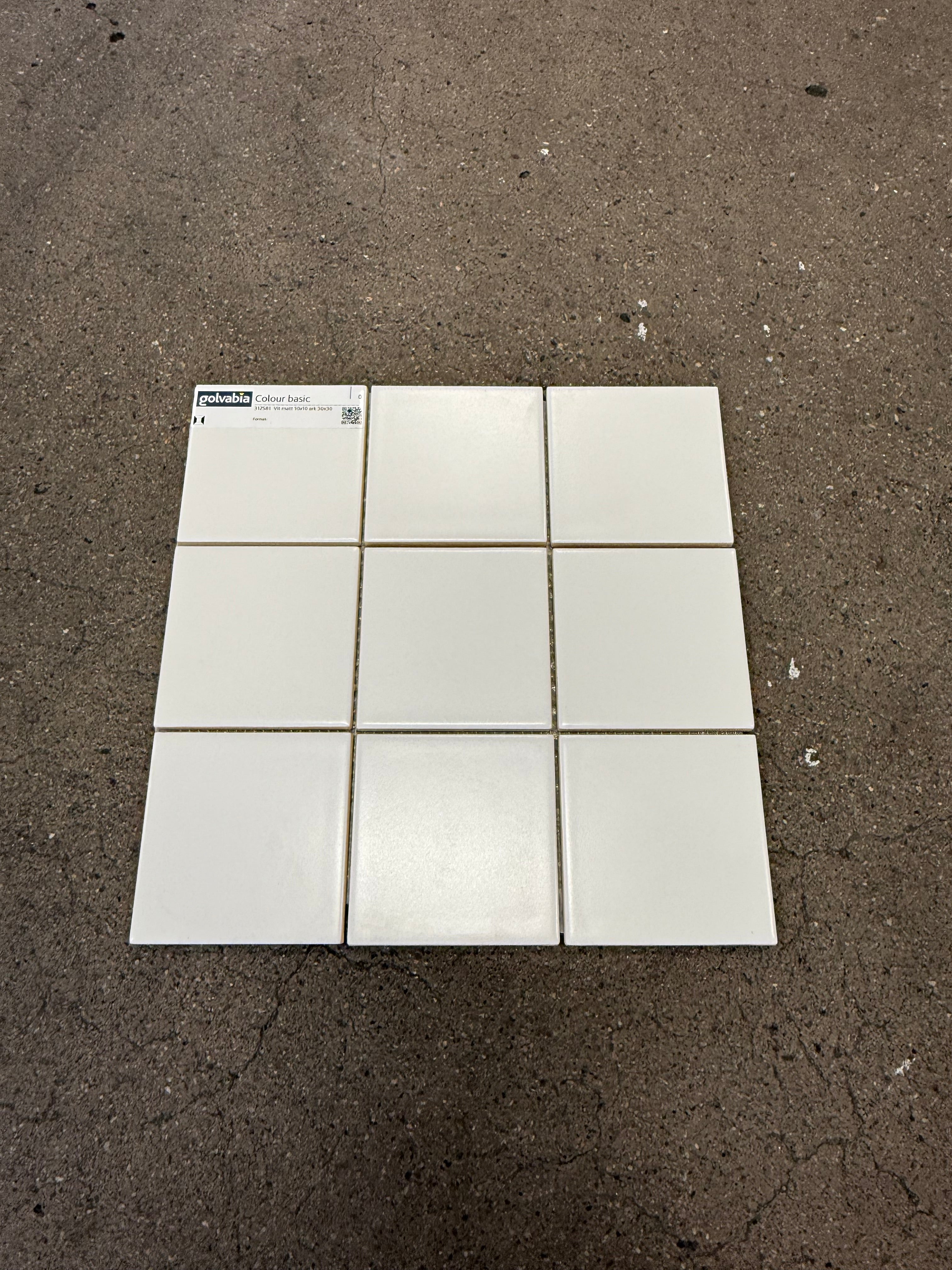 Kakel Plattor-  Vit Matt, 10x10