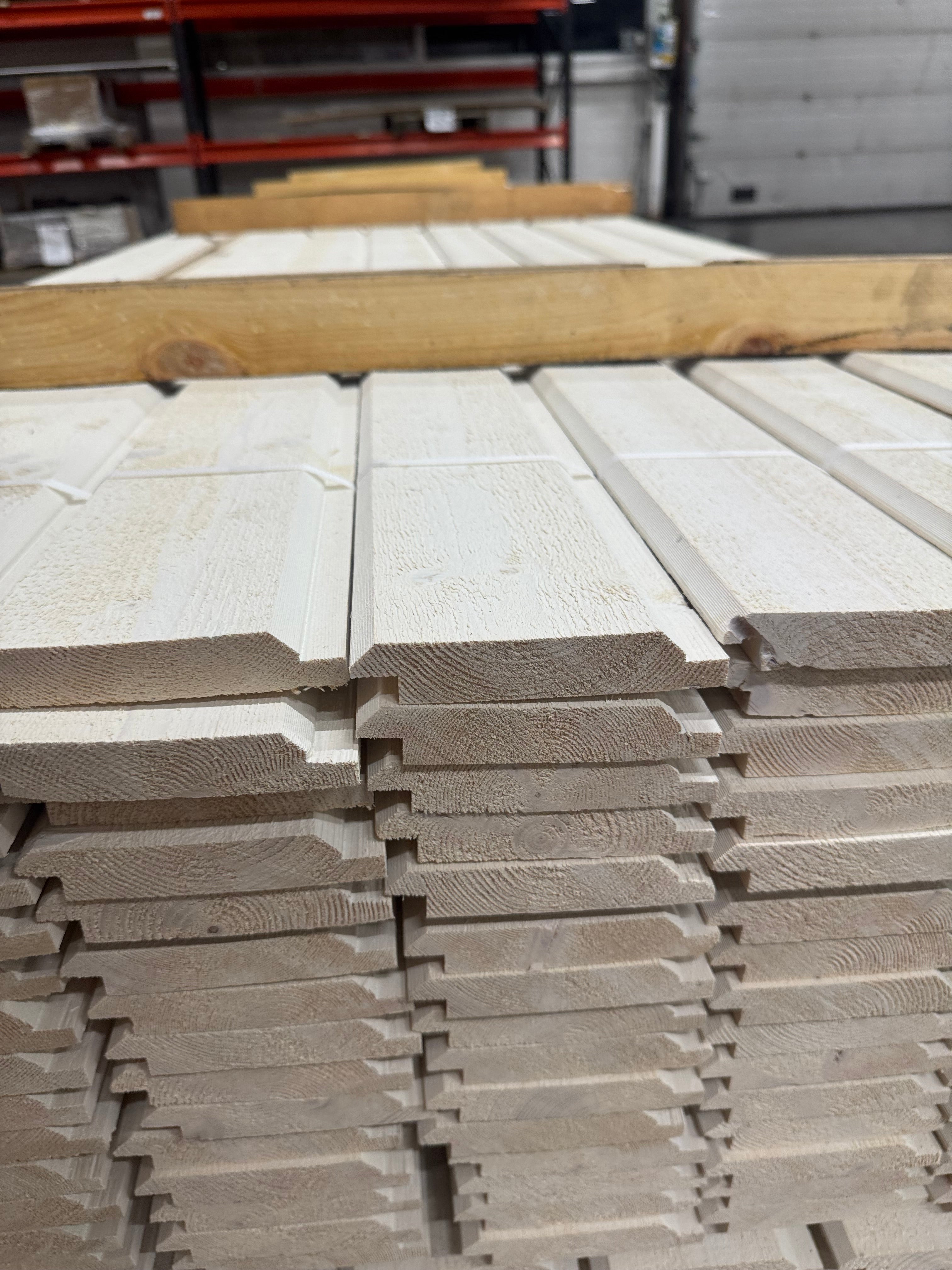 Paket Ytterpanel Dubbelfas 22x120mm – 220 st 5,40 m (Grundmålad vit)