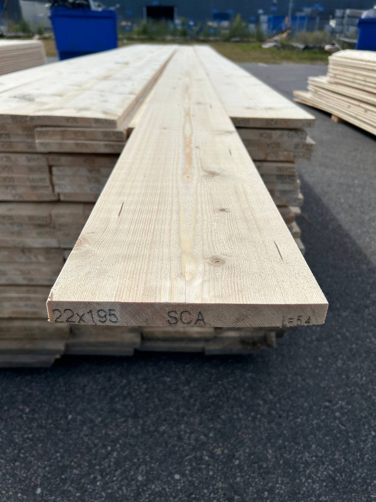 Paket Finsågade Brädor 22x195 mm – 5,40 m 125st Obehandlad