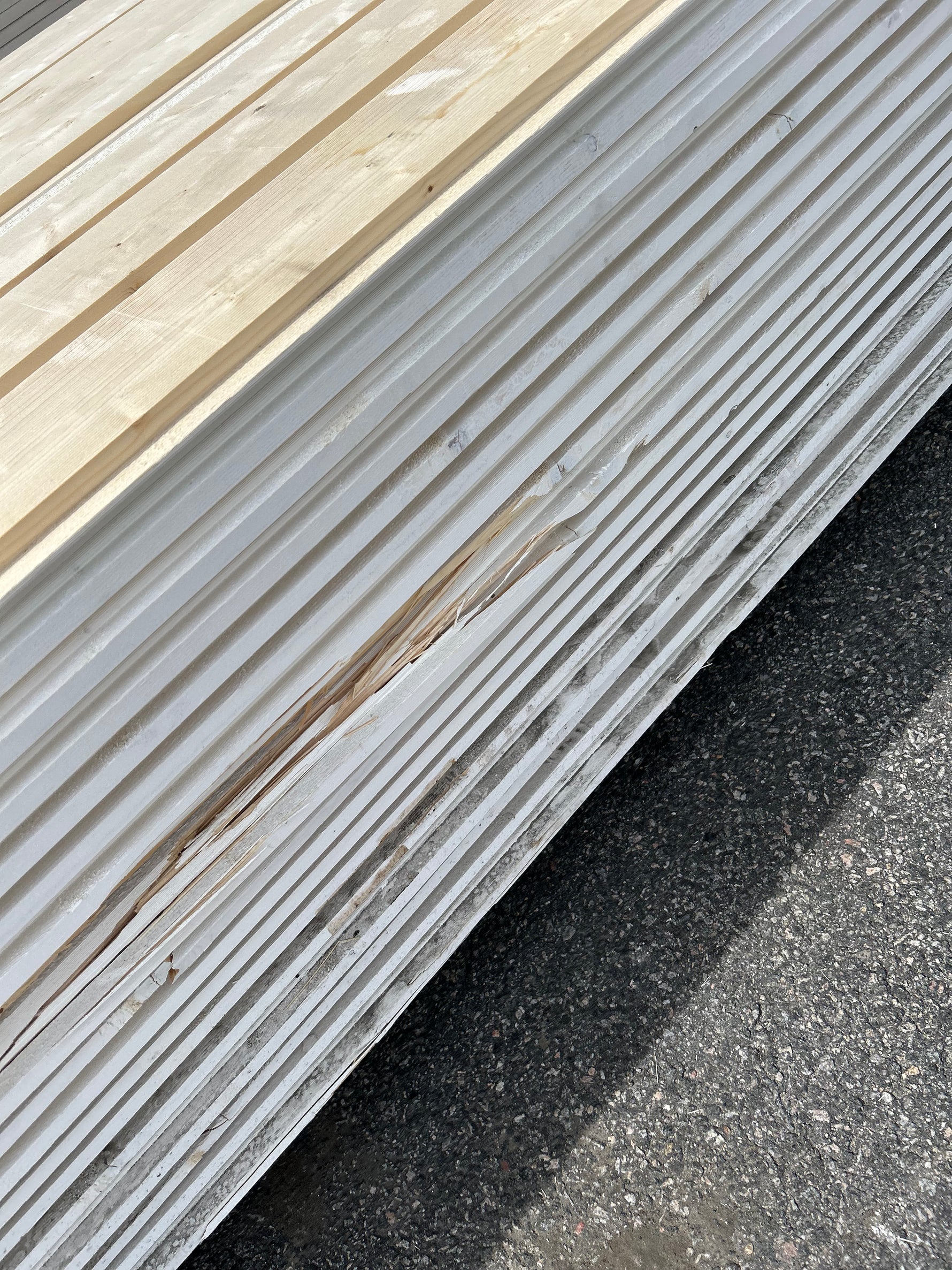 Paket Ytterpanel Dubbelfas Halvspont 22x120mm Grundmålad 161st 4.50m Grundmålad