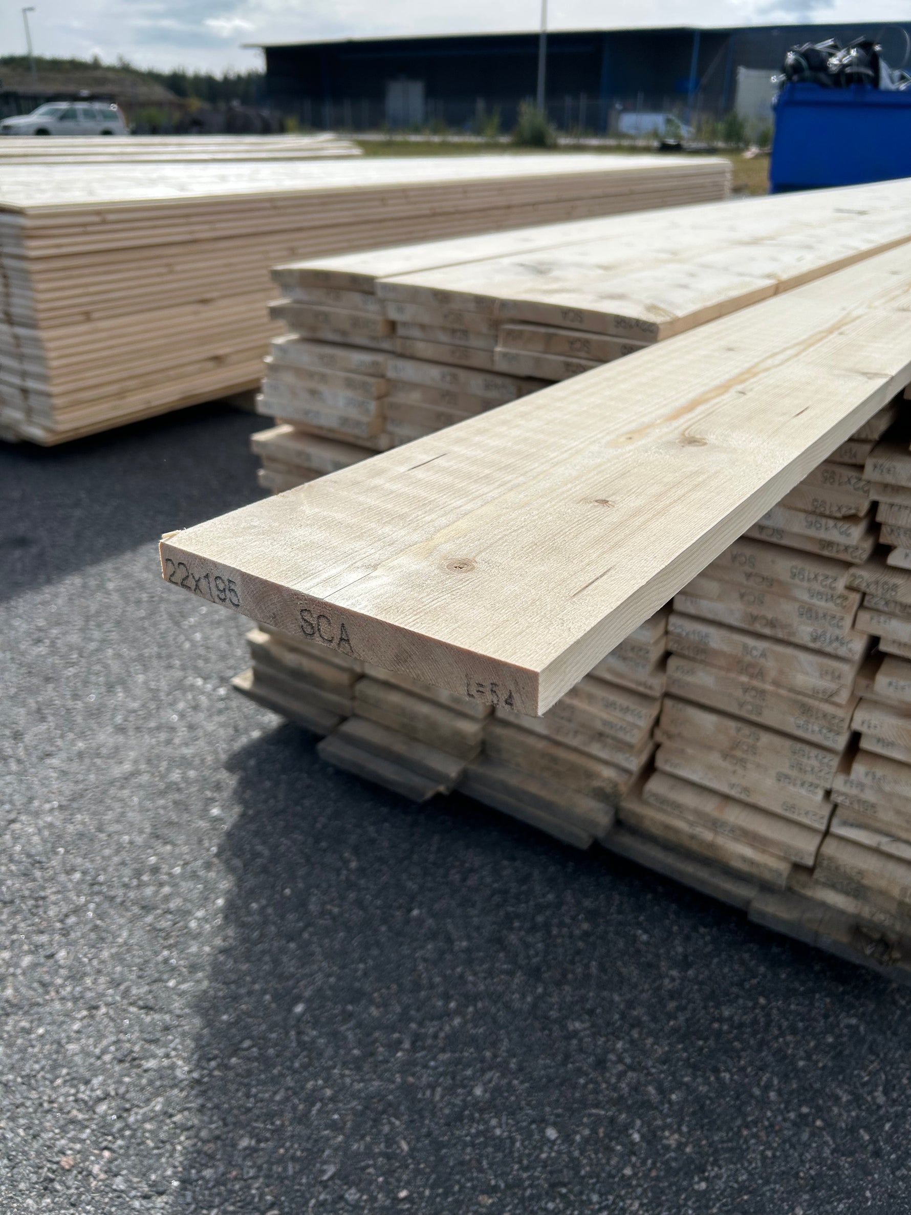 Paket Finsågade Brädor 22x195 mm – 5,40 m 125st Obehandlad
