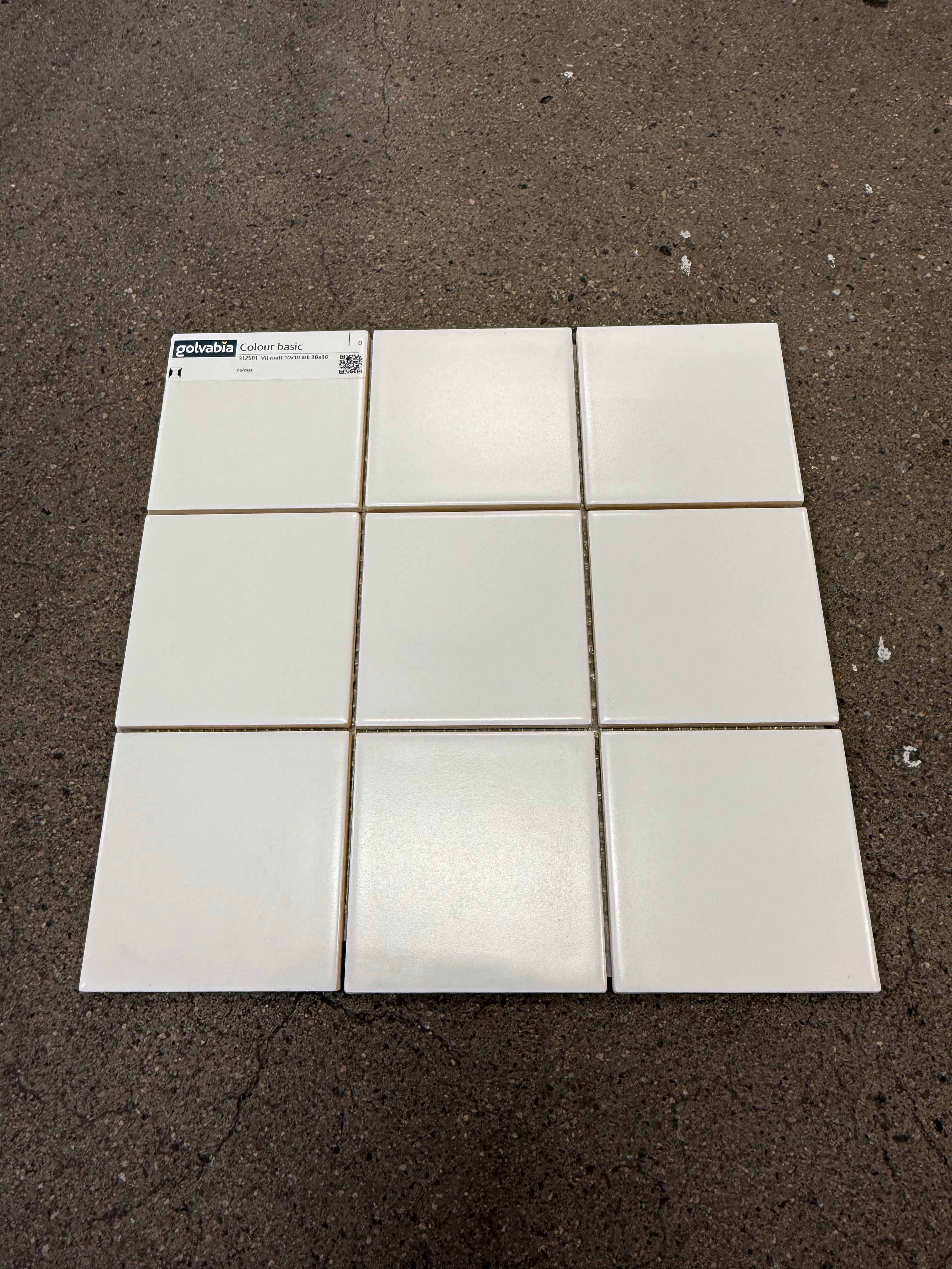 Kakel Plattor-  Vit Matt, 10x10
