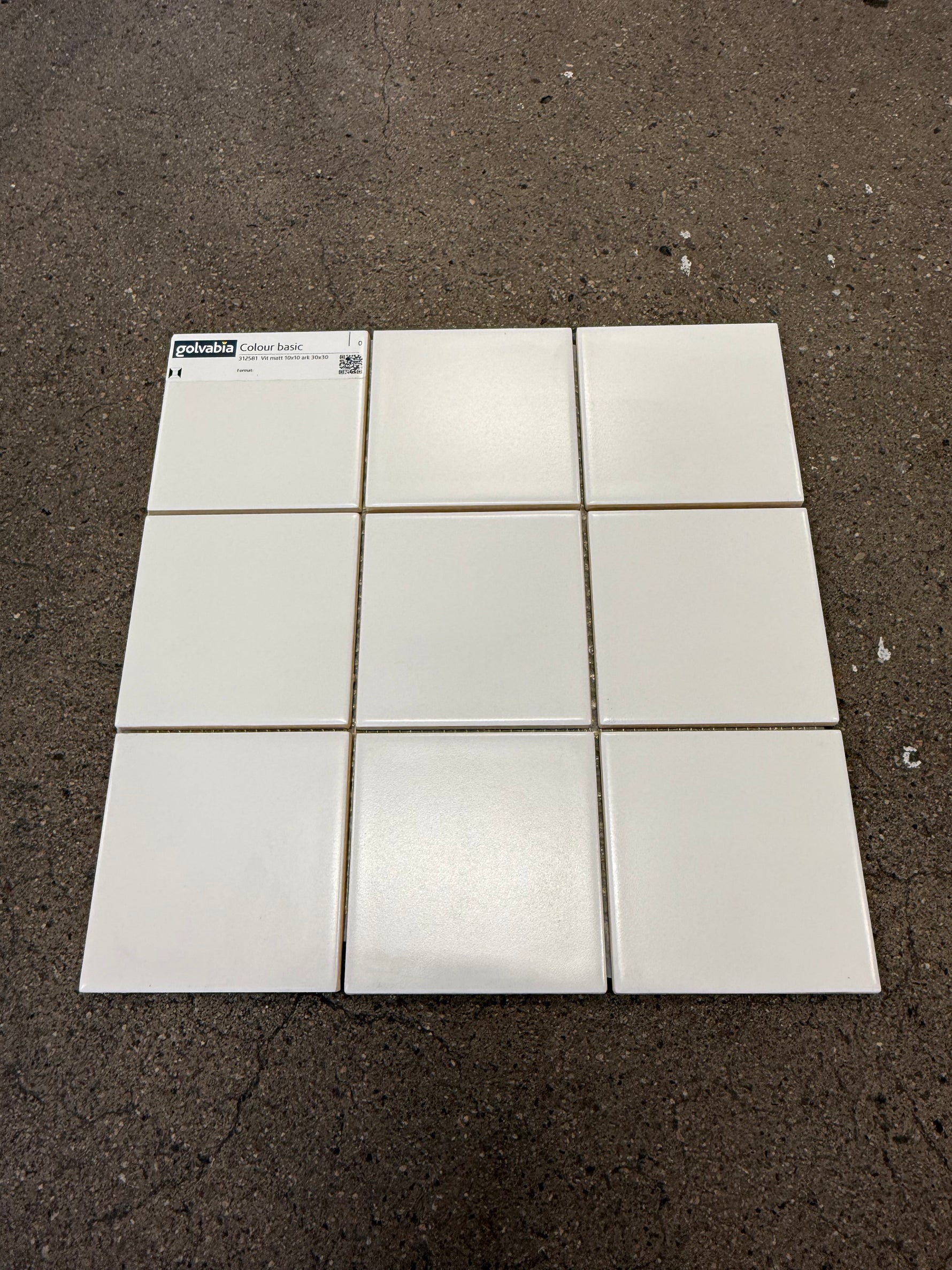 Kakel Plattor-  Vit Matt, 10x10 - Spirec
