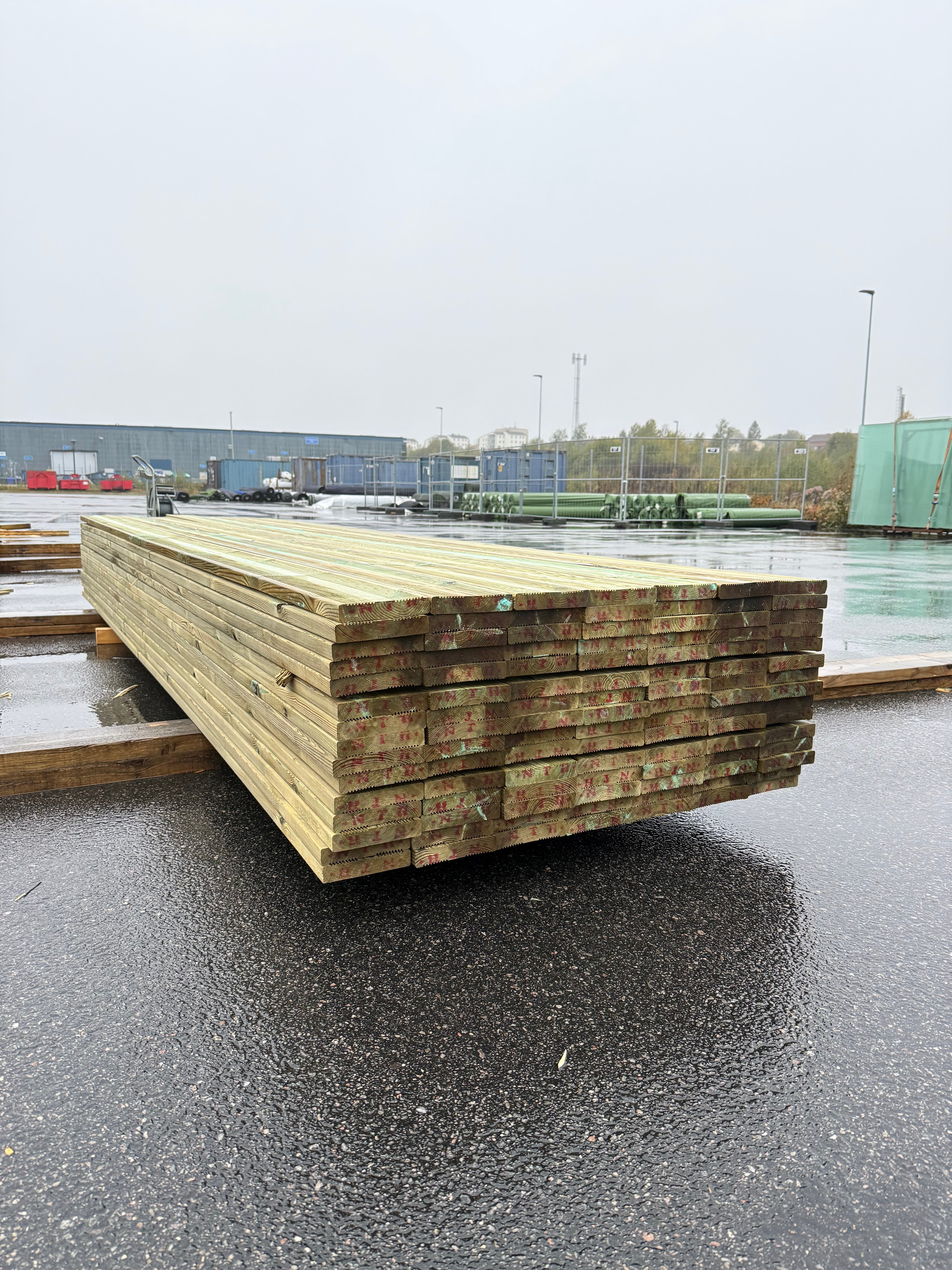 Paket Tryckimpregnerad Rillad Trall 27x145 – 105 st 4,20m (B-sortering)