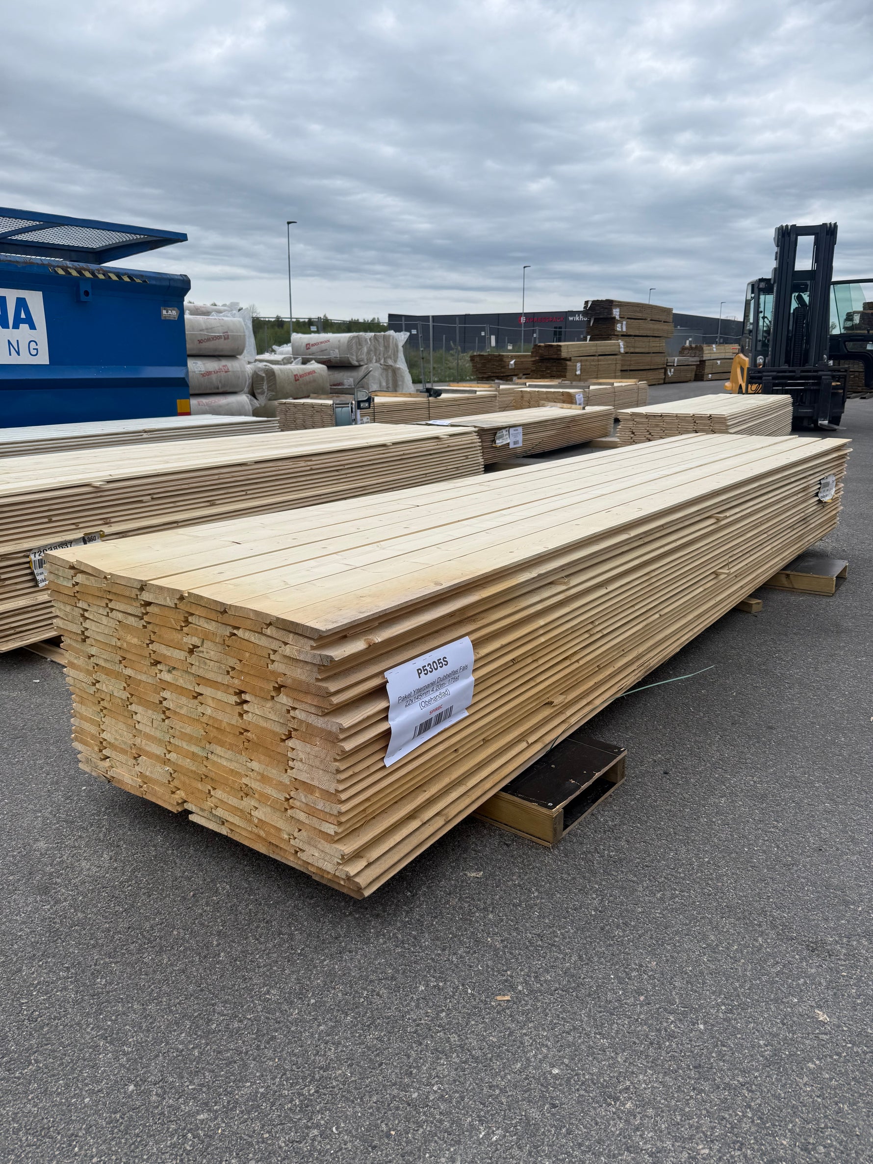 Paket Ytterpanel Dubbelfas Fals 22x145mm 4.20m- 175st (Obehandlad)