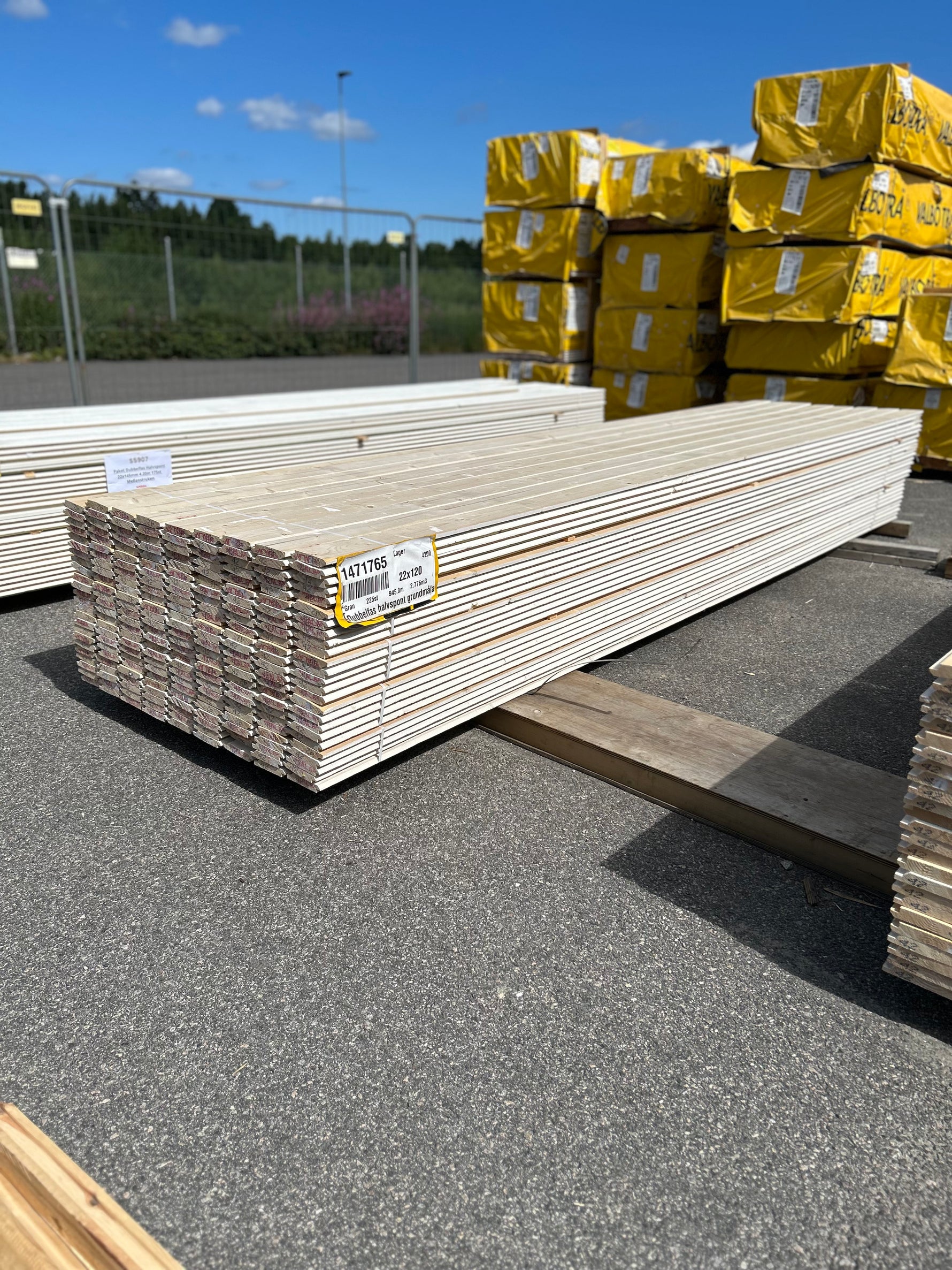 Paket Dubbelfas Halvspont 22x120mm 4,20m 224st Grundmålad