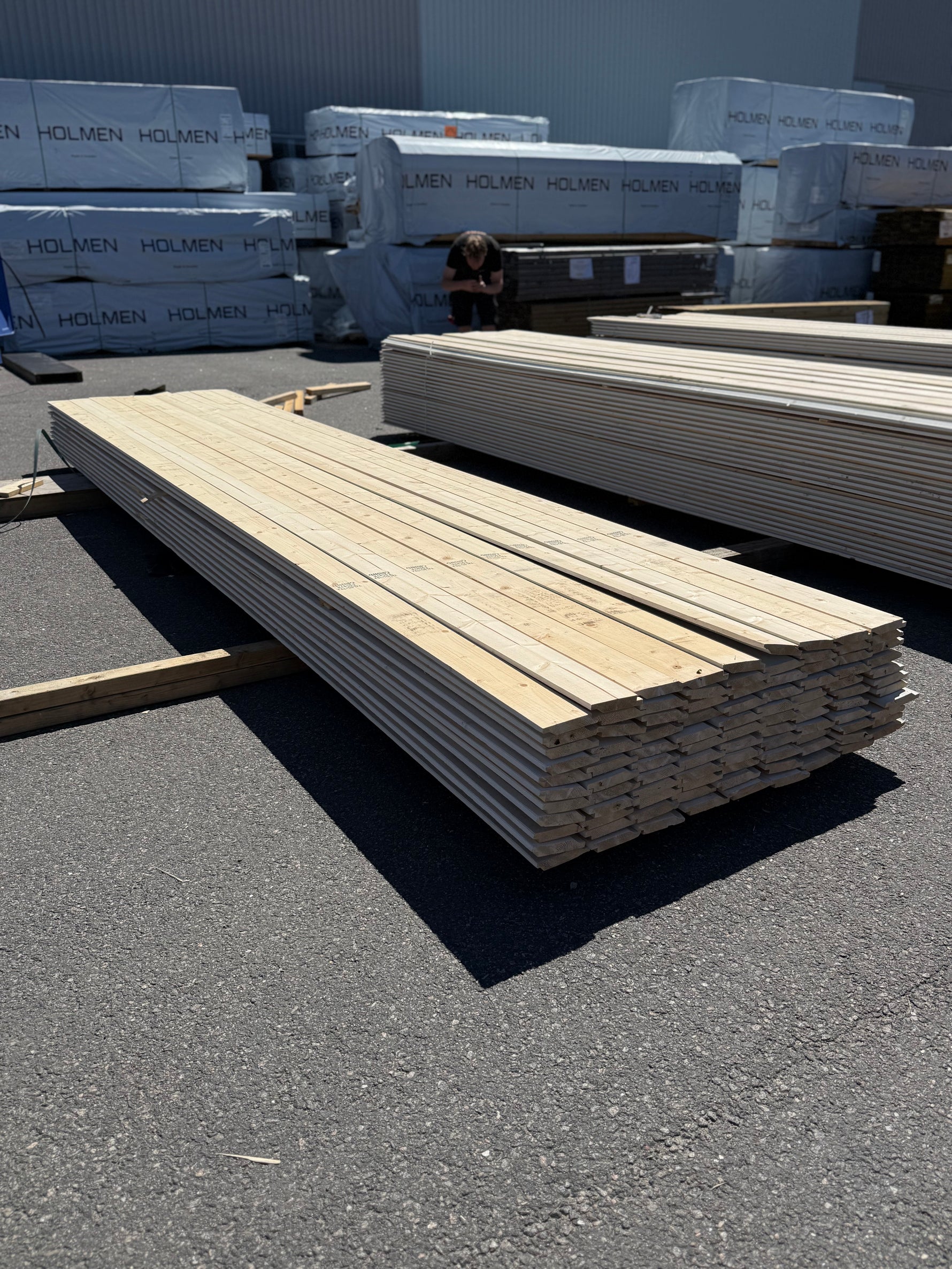 Paket Ytterpanel Enkelfas Halvspont 22x120mm, 108st 4.50m- Grundmålad