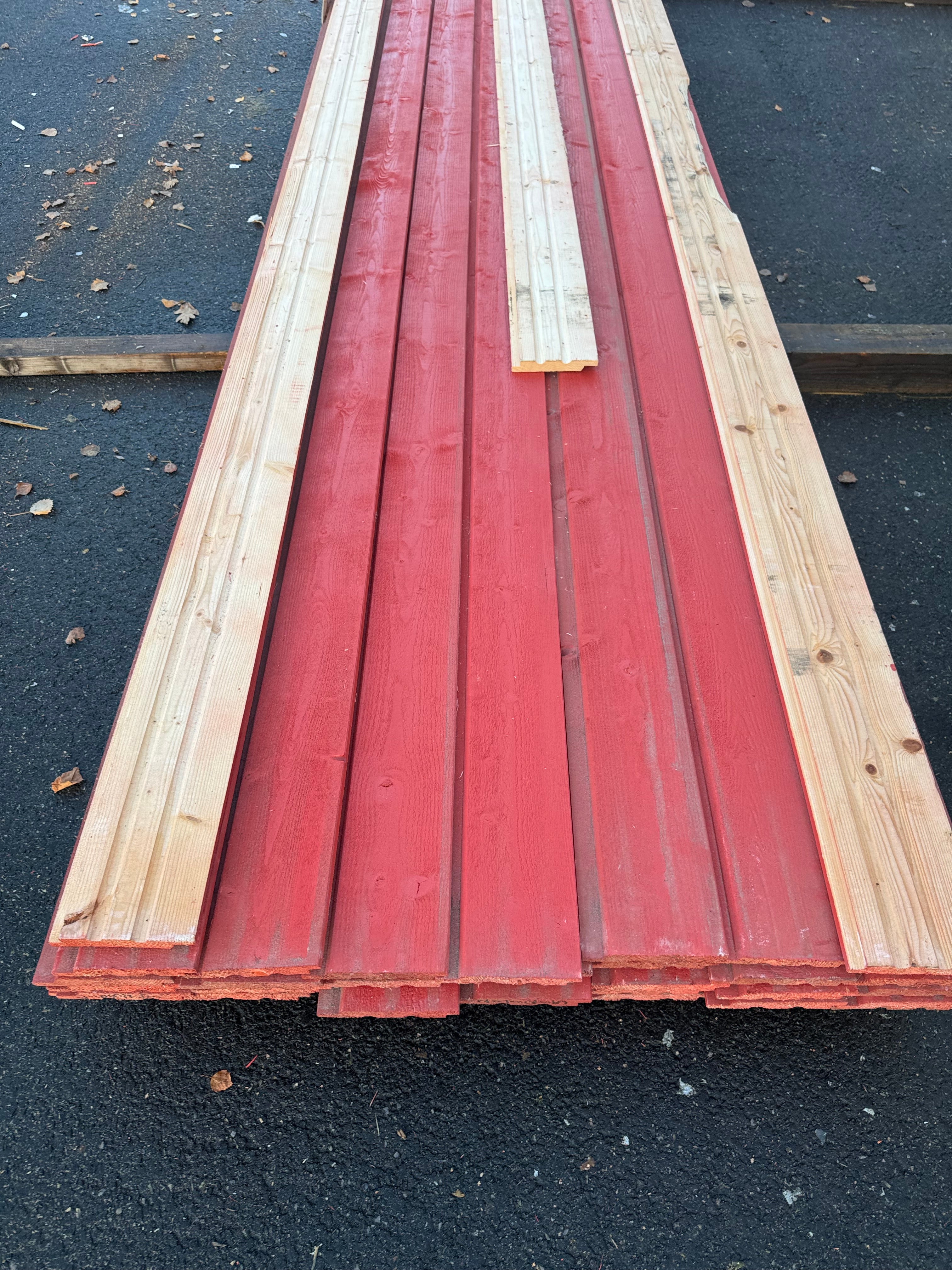 Paket Ytterpanel Falsad Enkelfas 21x147 mm – 38 st Röd