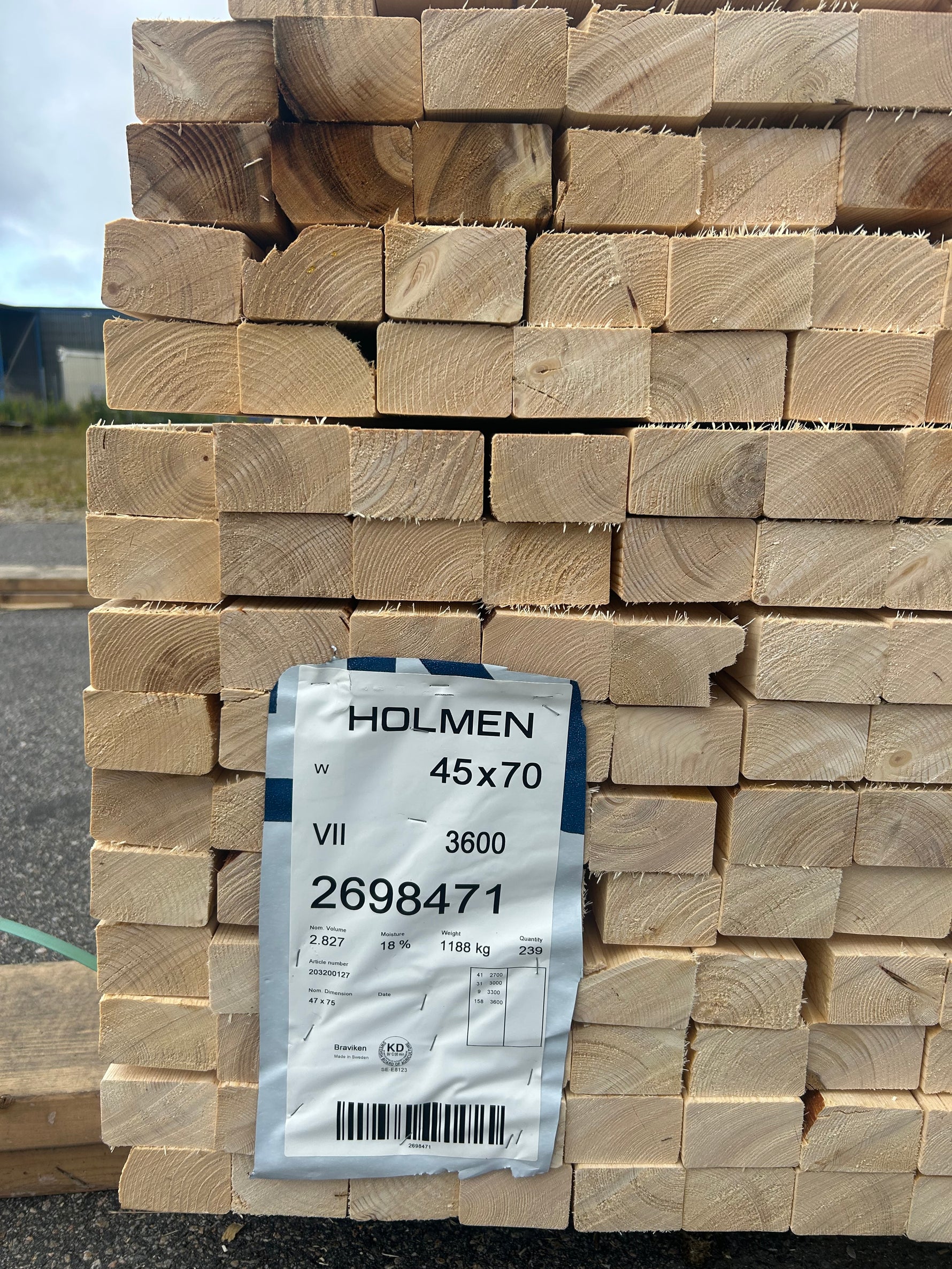 Paket Reglar 45x70mm 2,70-3,60m 239st