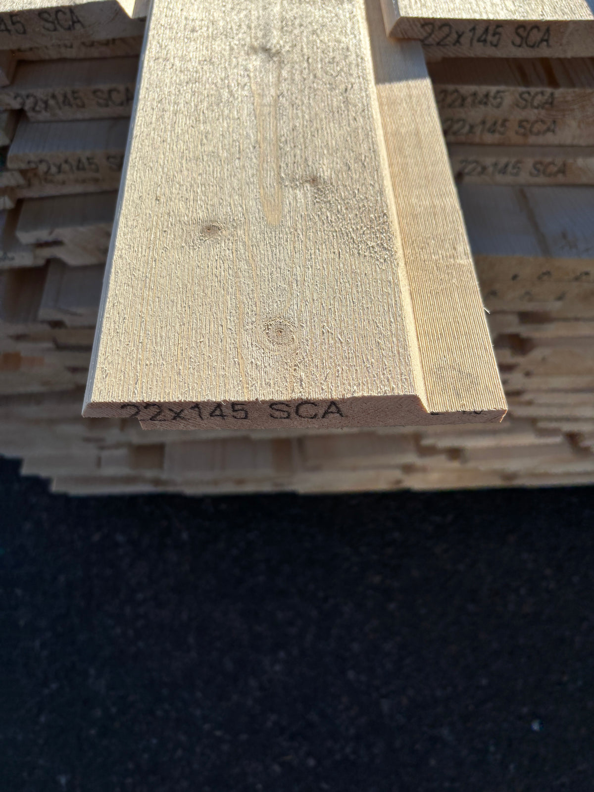 Paket Spårpanel 22x145mm 4,80–5,40m 151st (Andra Sortering)