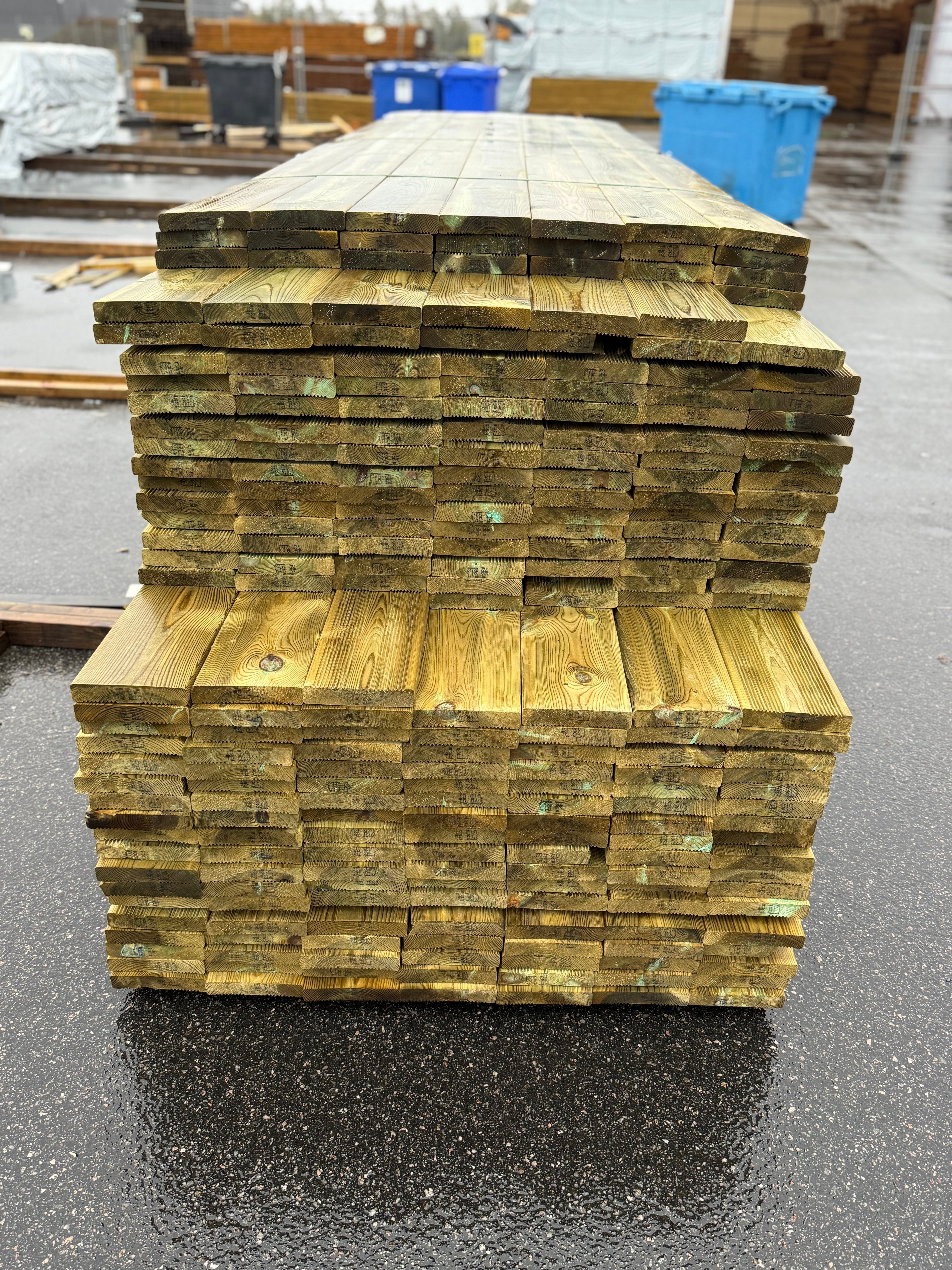 Tryckimpregnerad Rillad Trall 27x145 – 245 st, 3,6-4,20m (B-sortering)