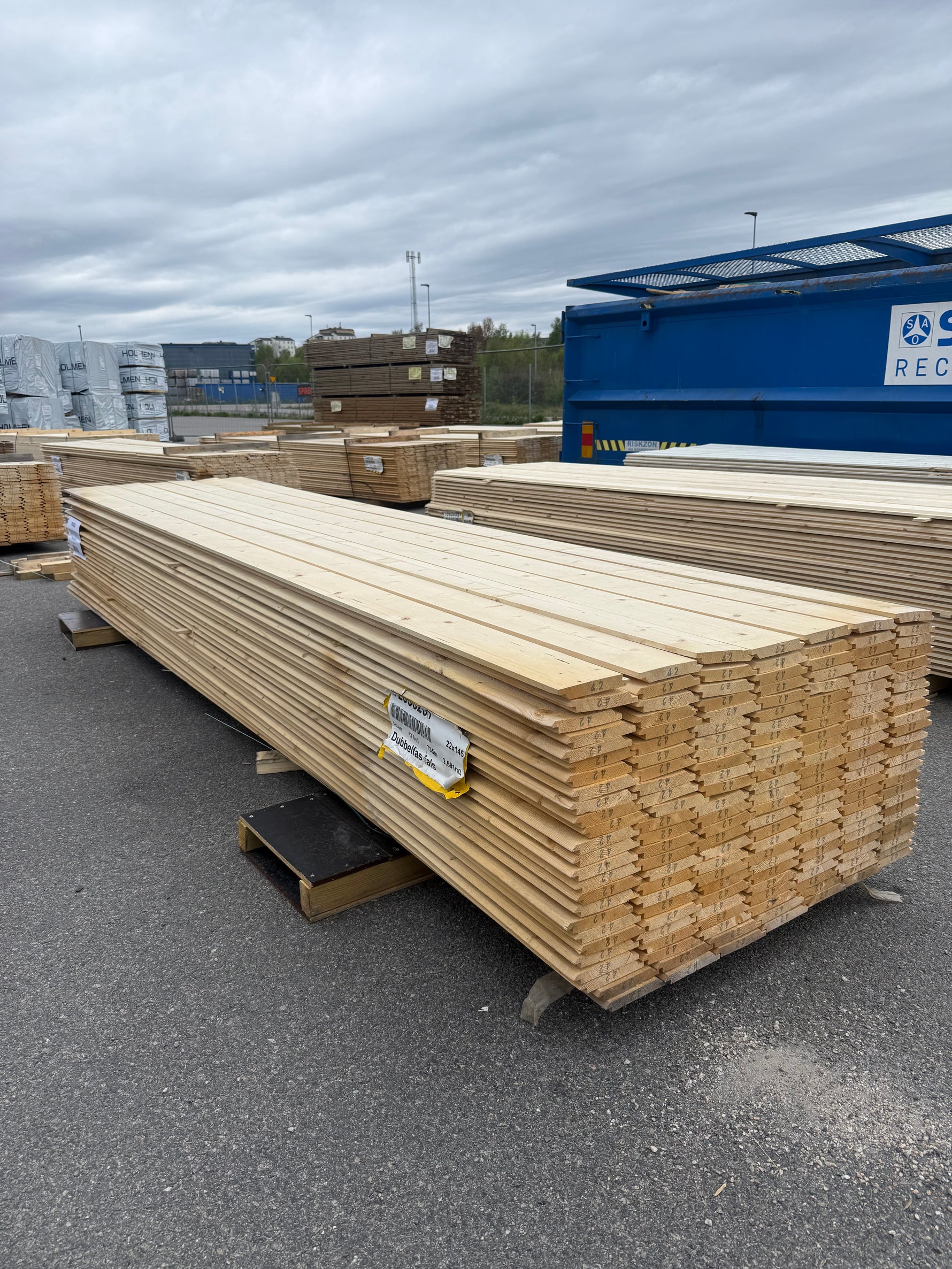 Paket Ytterpanel Dubbelfas Fals 22x145mm 4.20m- 175st (Obehandlad)