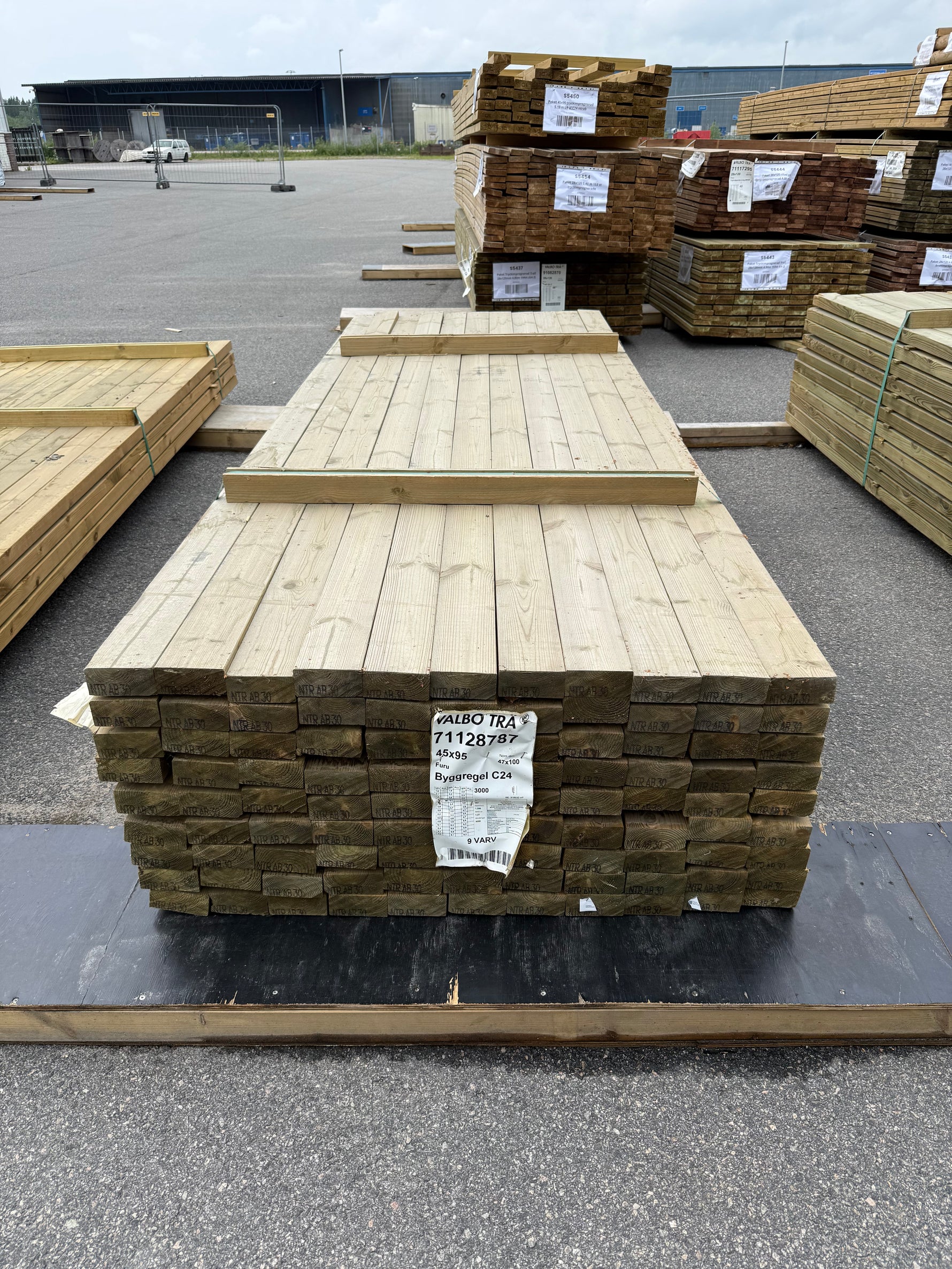 Paket Tryckimpregnerade Reglar 45x95mm 3.0m C24 Furu 99st NTR AB