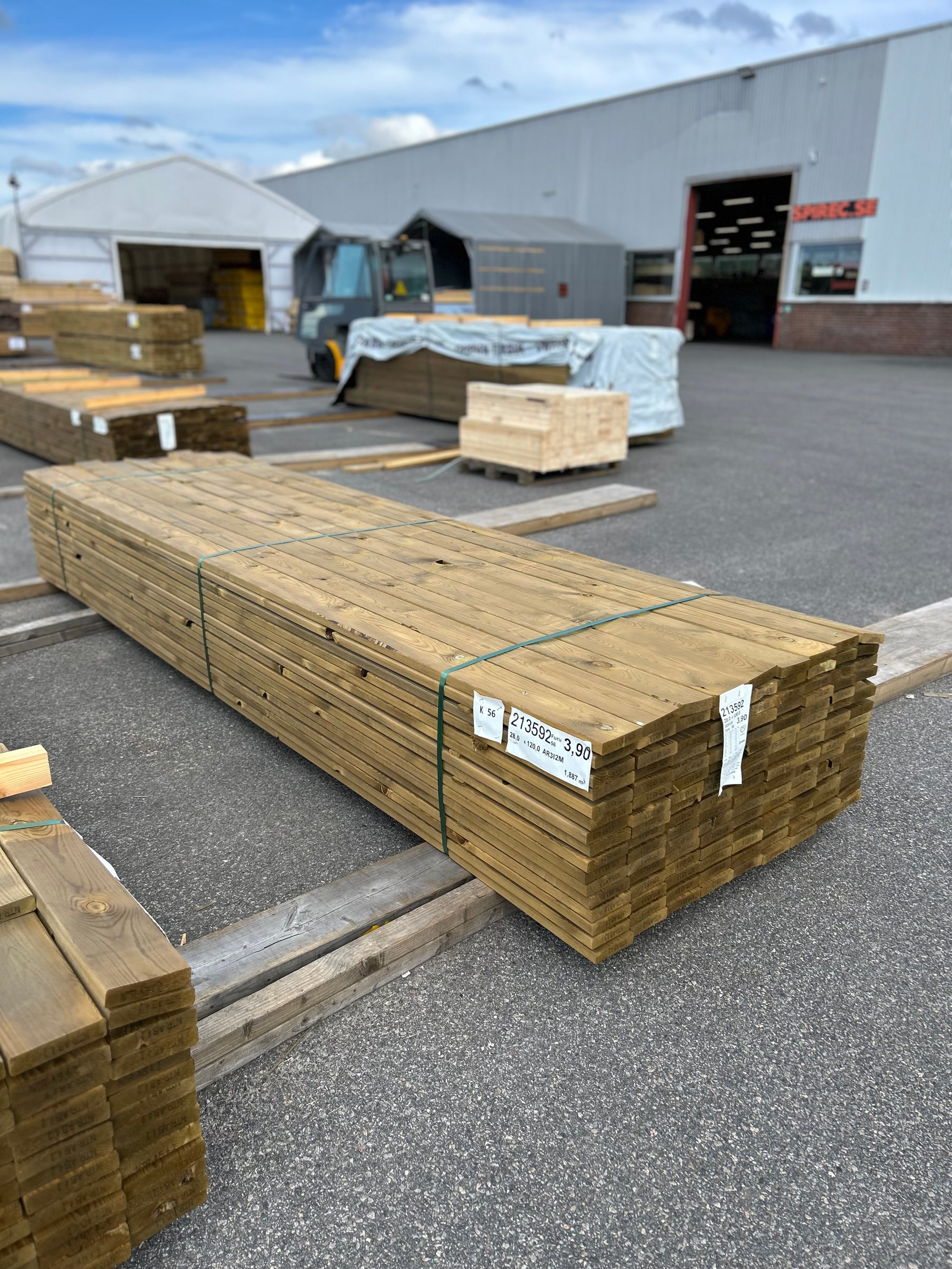 Paket Trall Furu 28x120mm 3,90m 144st Impregnerad B-sortering