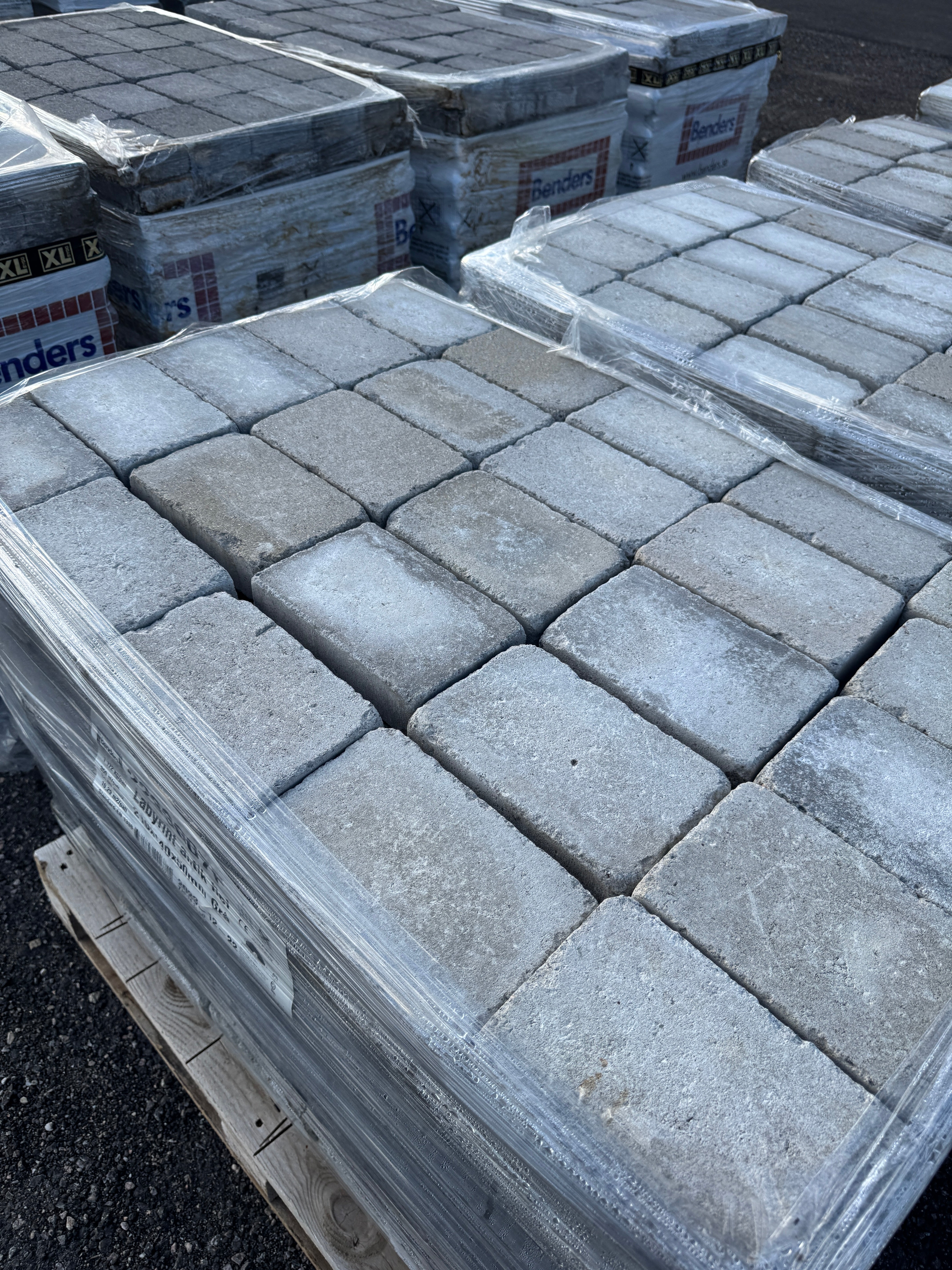 4 pall Marksten Labyrint Antik Hel 210x140x50mm Grå