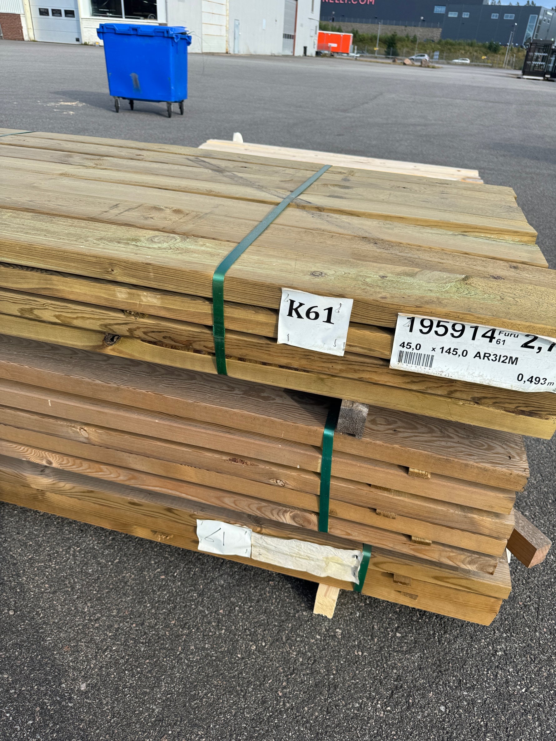 Paket Reglar 45x145 – 84st – 2.70 m – Tryckimpregnerade