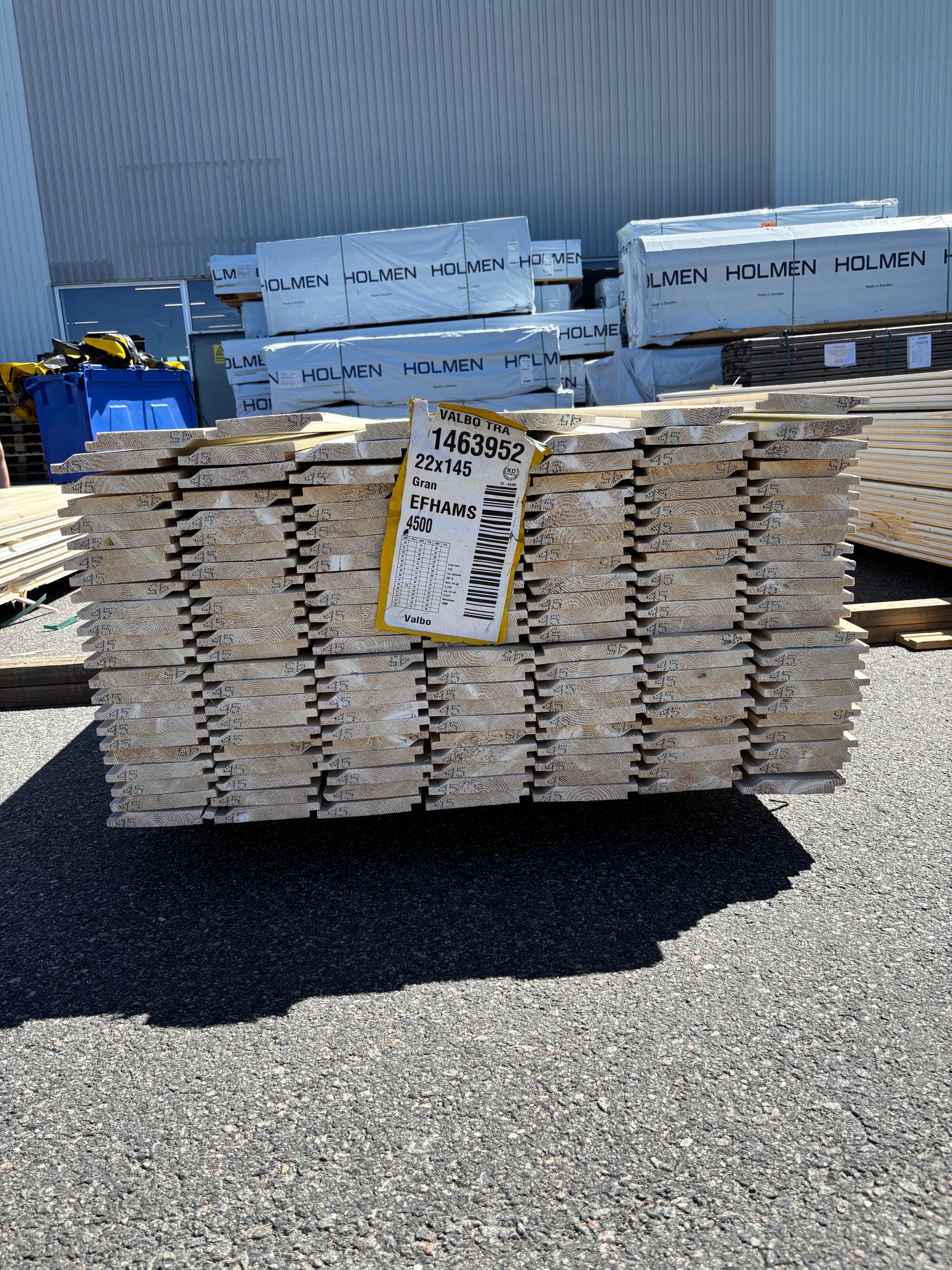 Paket Ytterpanel Enkelfas 22x145mm, 160st 4.50m Grundmålad