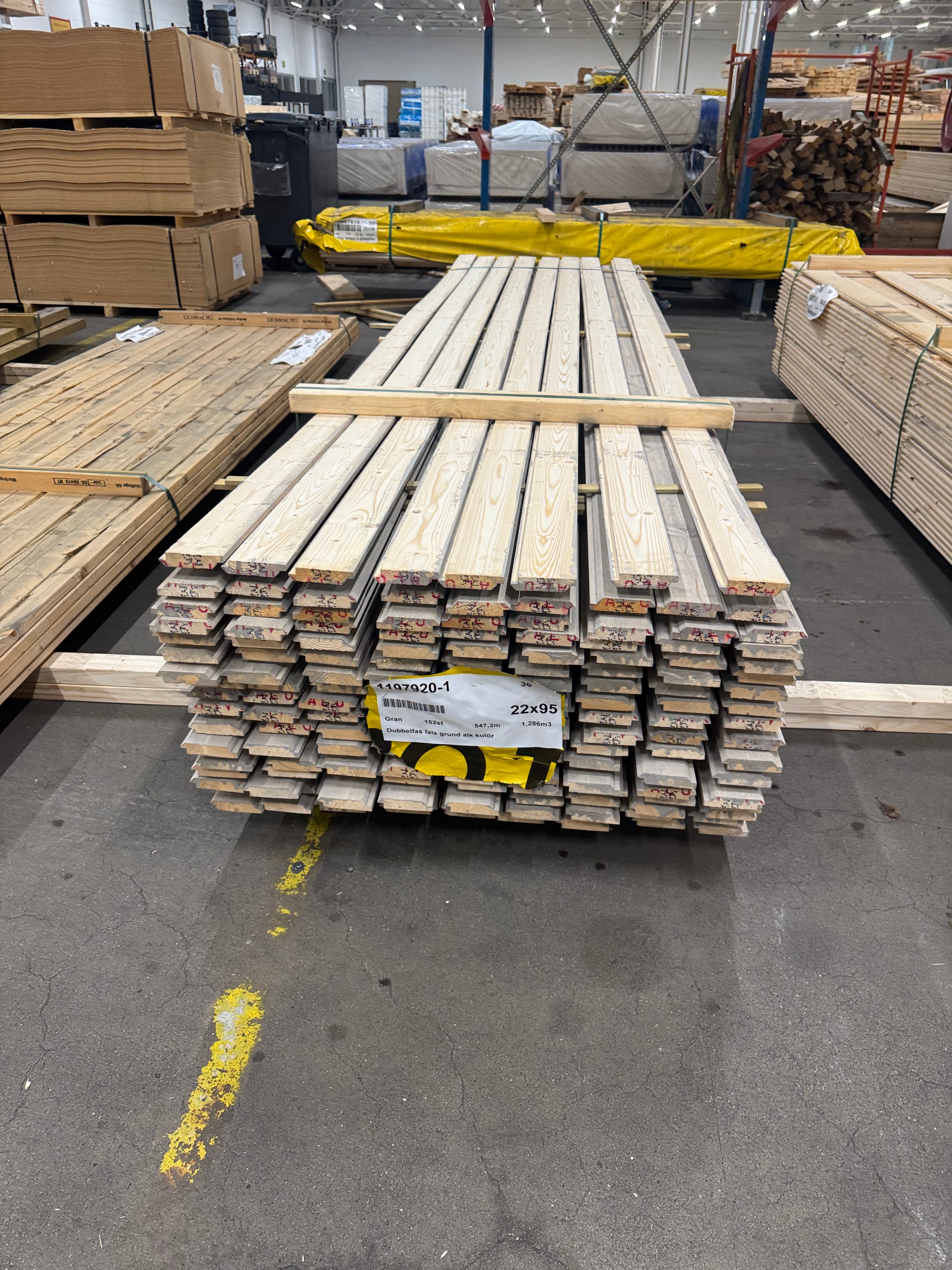 Paket Ytterpanel Dubbelfas 22x95mm – 152 st (3,60 m)