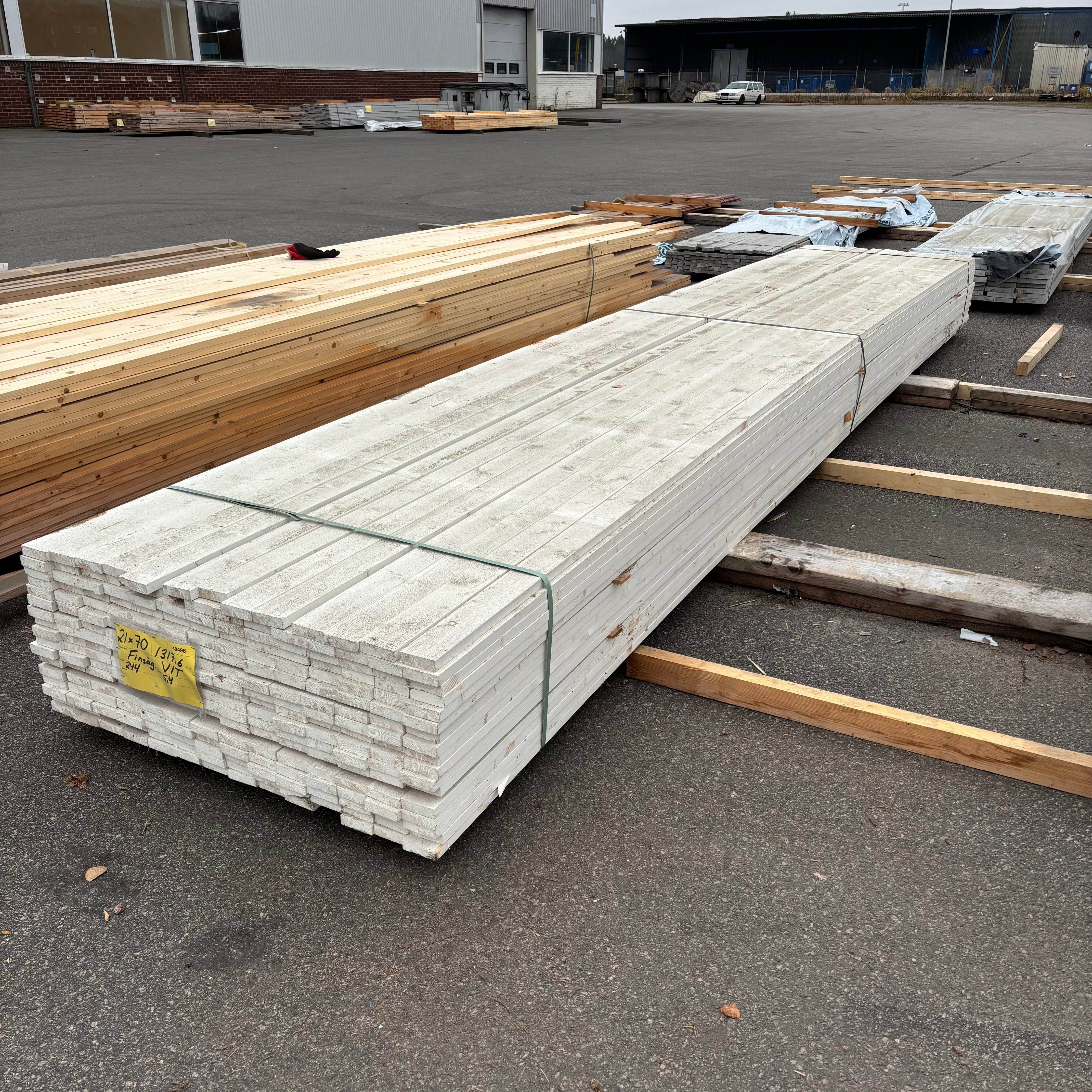 Paket Ytterpanel Finsågad 22x70mm – 238 st (5,40 m, Vit S0502-Y)