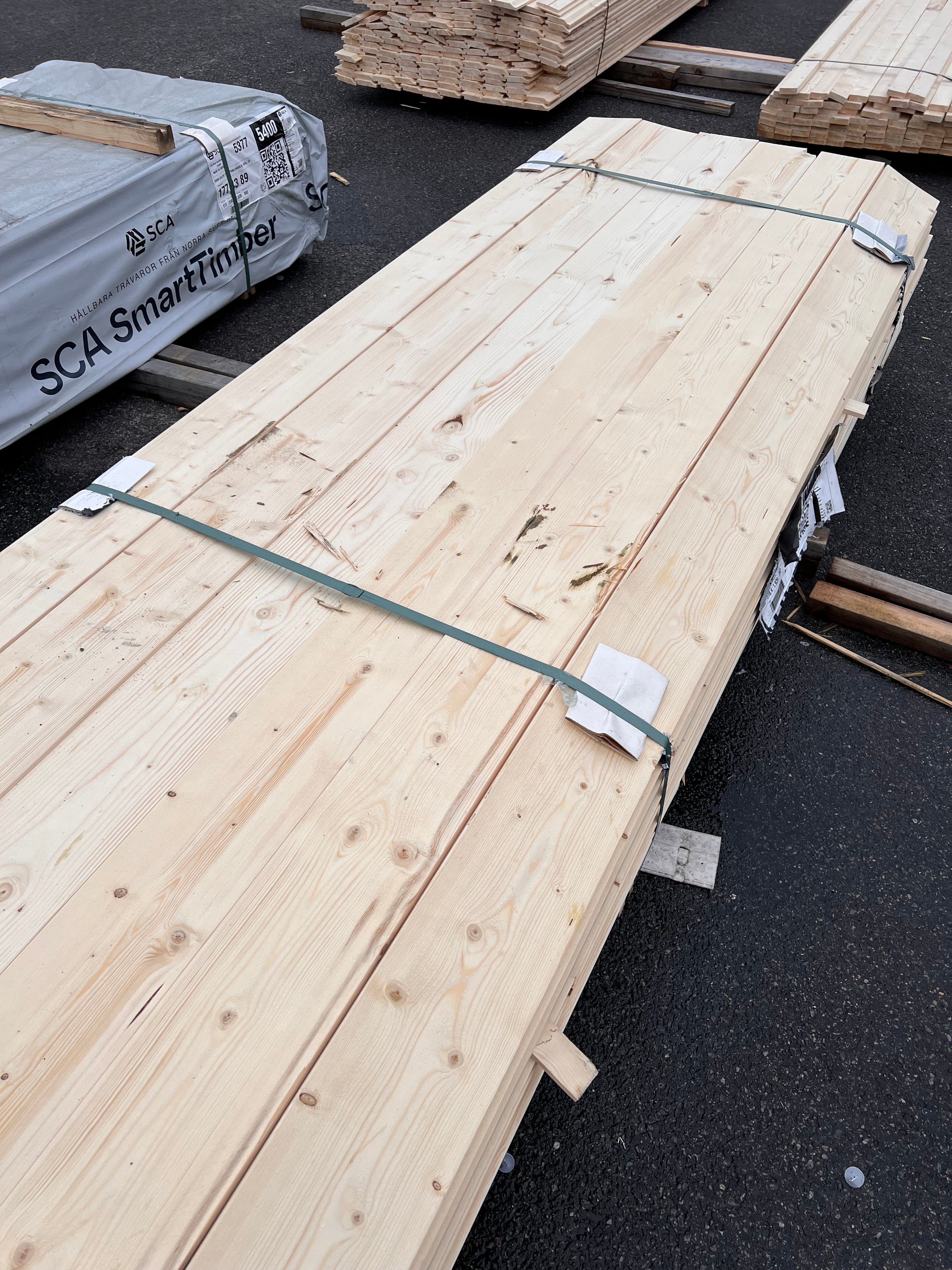 Paket Ytterpanelbräda 22x170 113 st 4,80-5,40m  (B-Sortering)