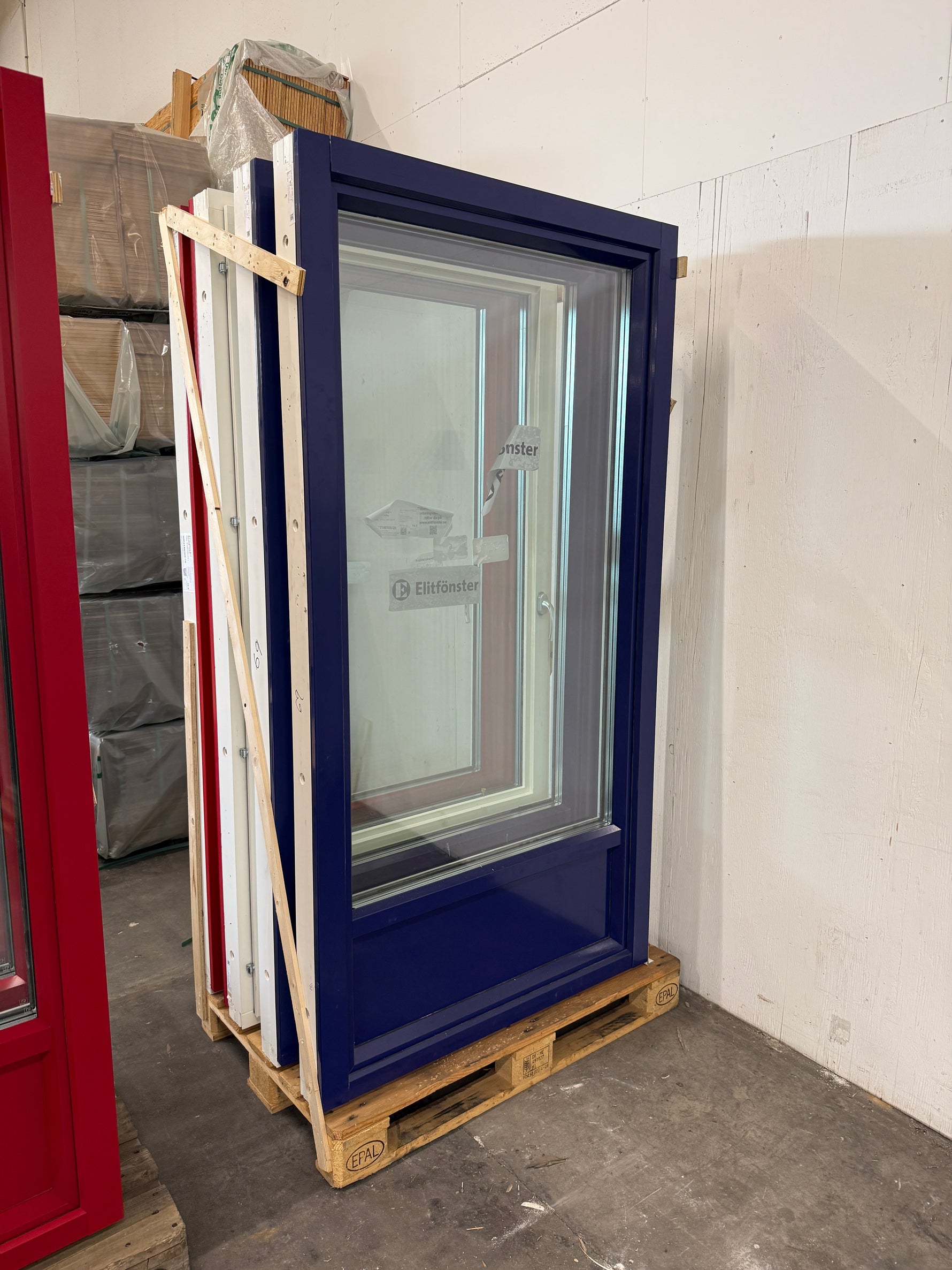 Inåtgående altandörr Vänsterhängd, Trä/Aluminium – 1080 × 2080 mm- Blå
