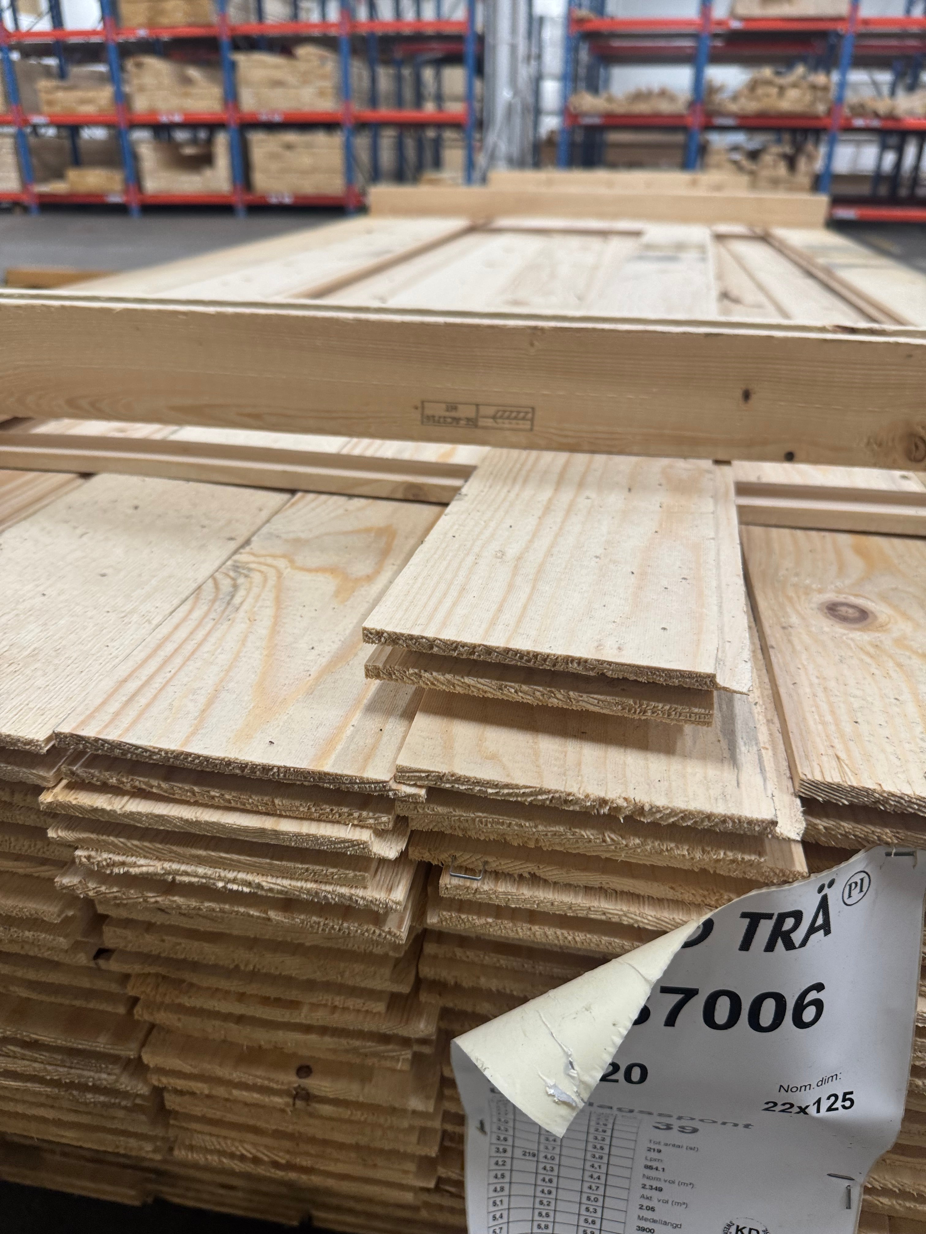 Paket Råspont 20x120mm – 220 st  3,90 m Felhyvlad