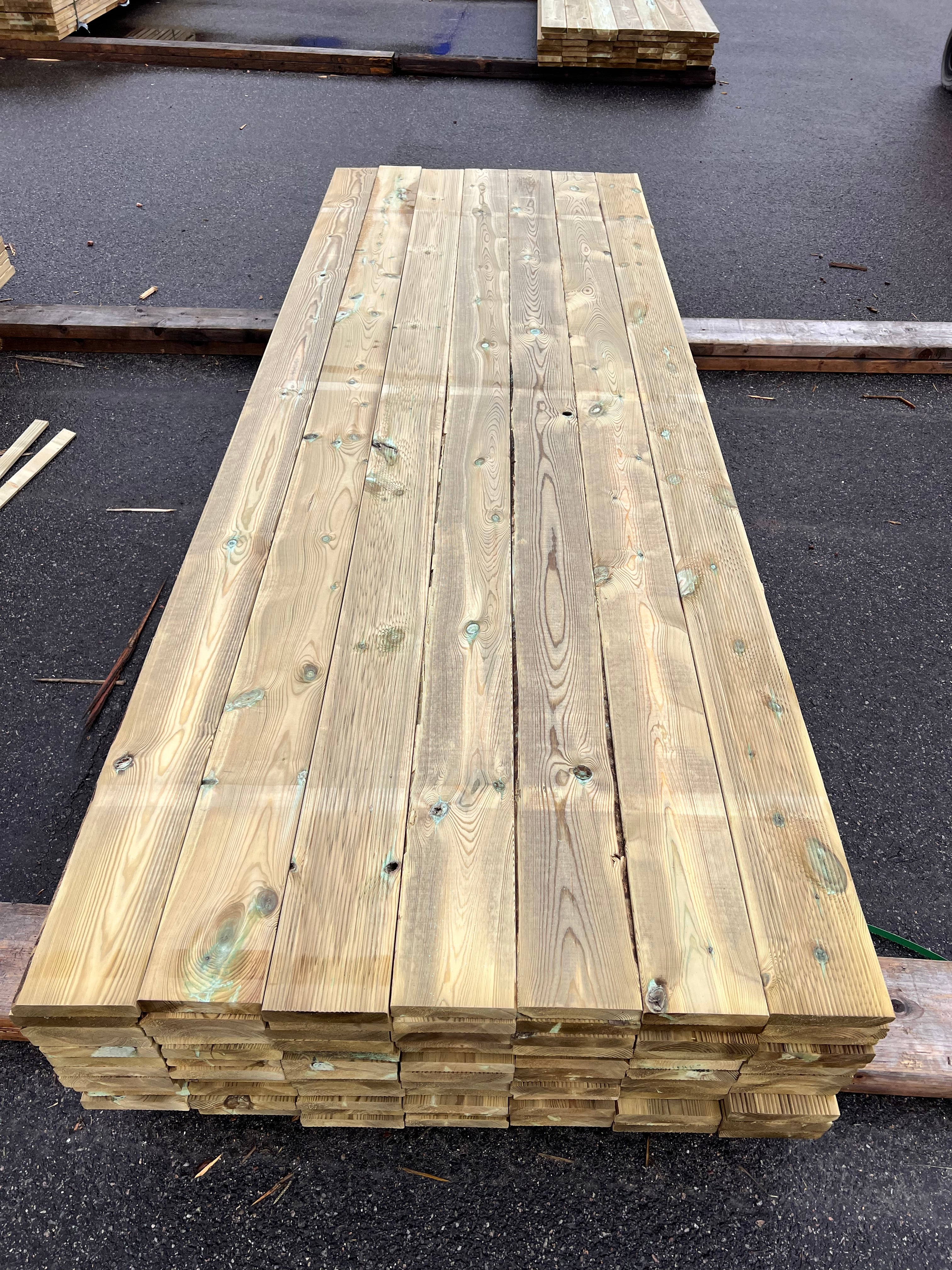 Paket Rillad Trall Tryckimpregnerad 28x145mm – 91 st (3,0 m, Furu, B-sort)
