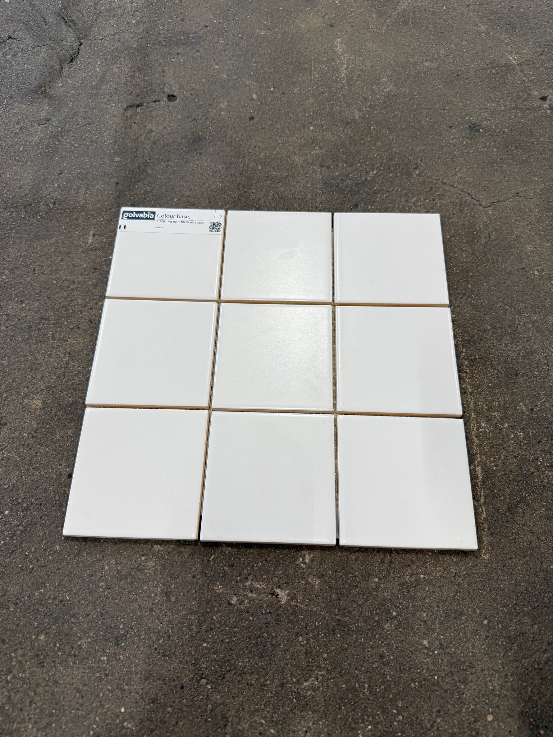 Kakel Plattor-  Vit Matt, 10x10 - Spirec