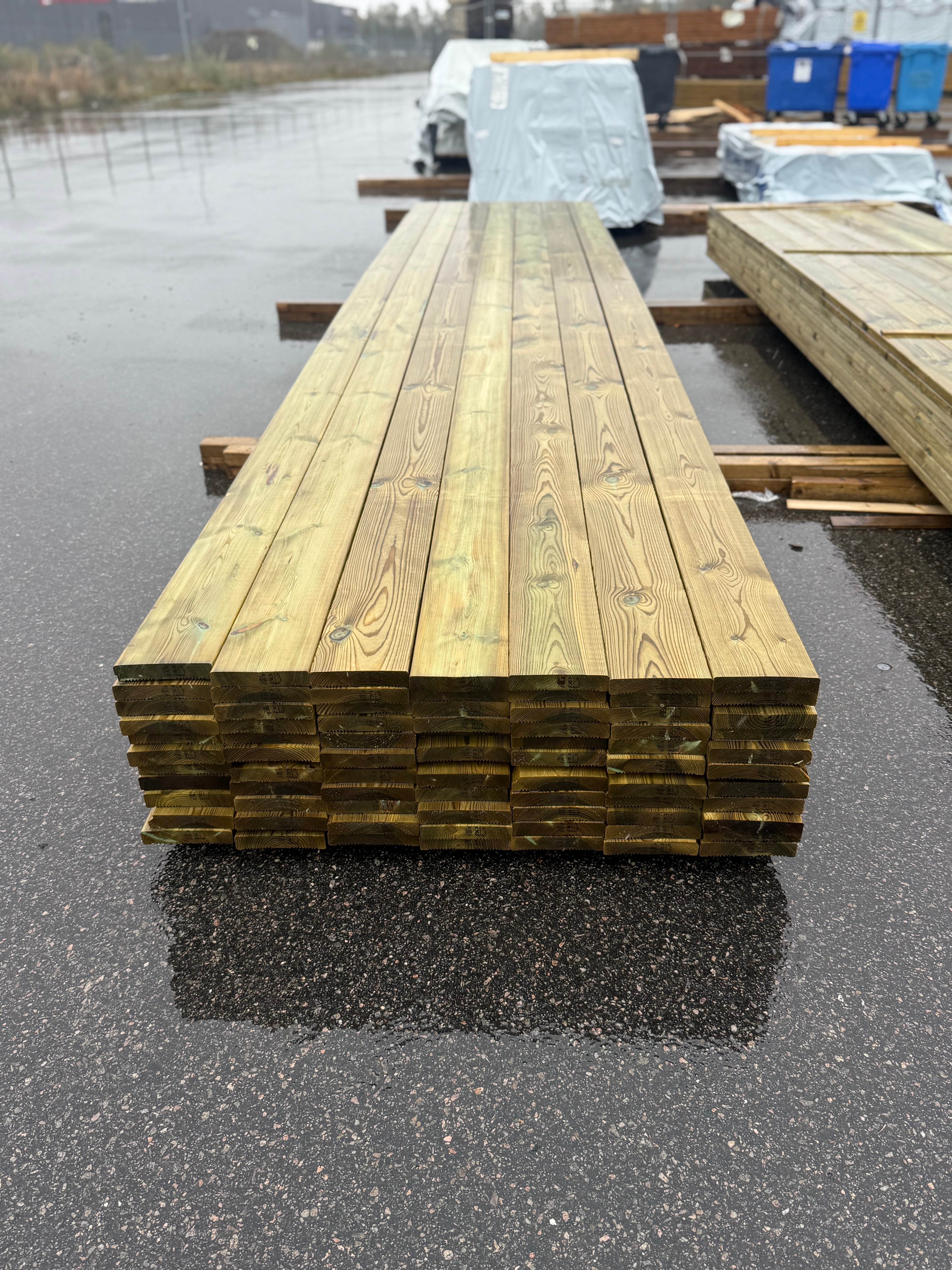 Paket Tryckimpregnerad Rillad Trall 27x145mm 5.40m 77st (B-Sortering)