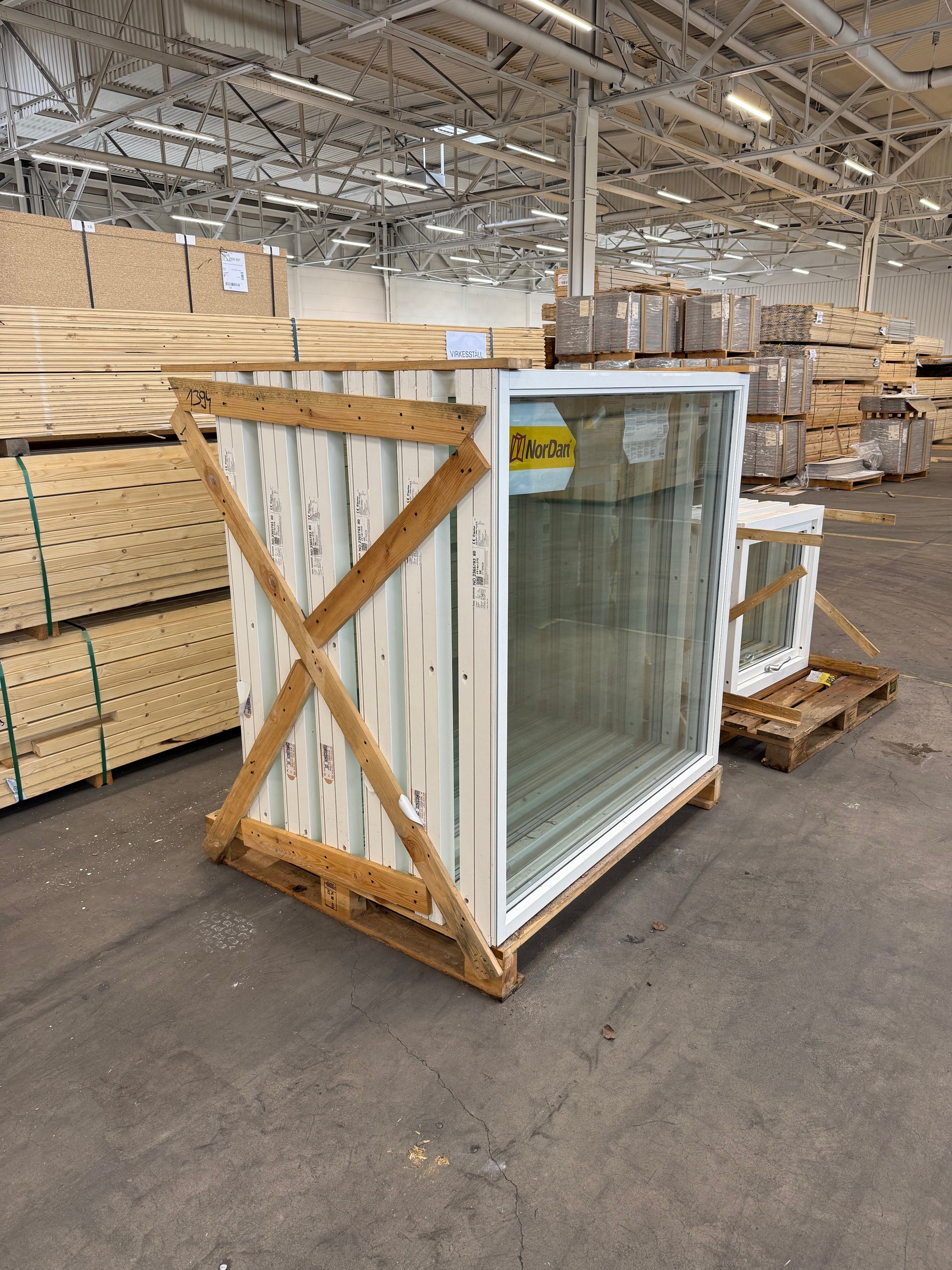 Parti Fasta fönster Nordan  1380x1370 mm (6st)