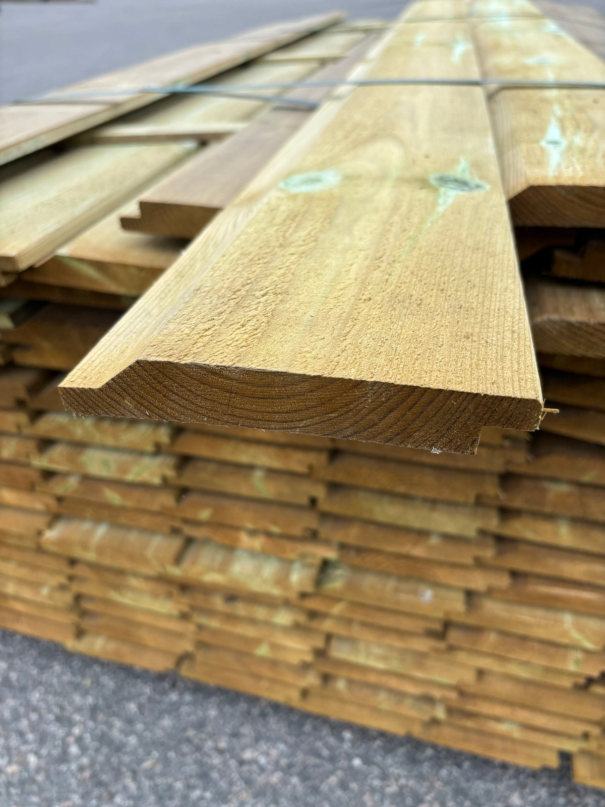 Paket Tryckimpregnerad Ytterpanel Enkelfas Halvspont 22x145mm – 118st