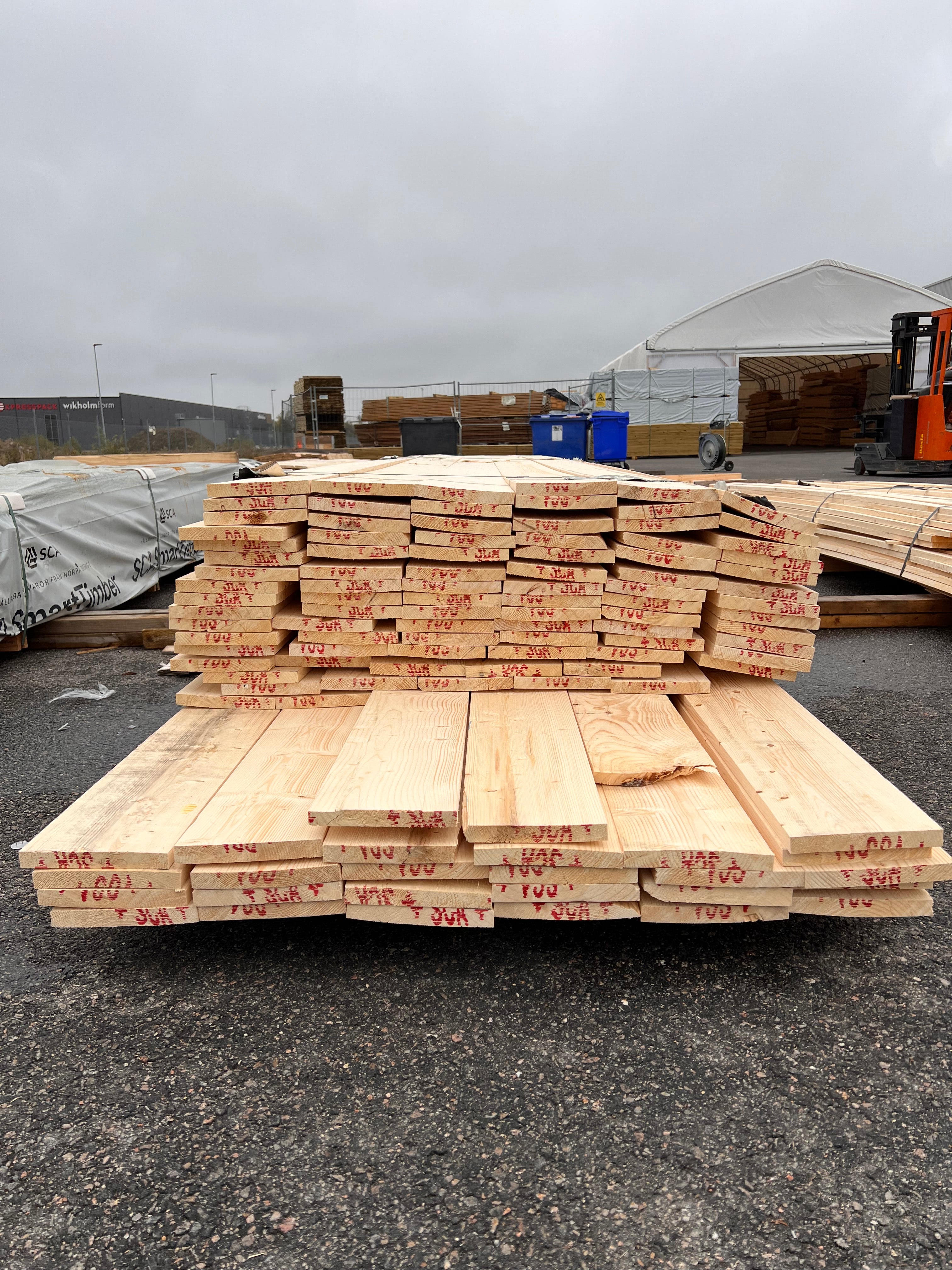 Paket Ytterpanelbräda 22x170 113 st 4,80-5,40m  (B-Sortering)