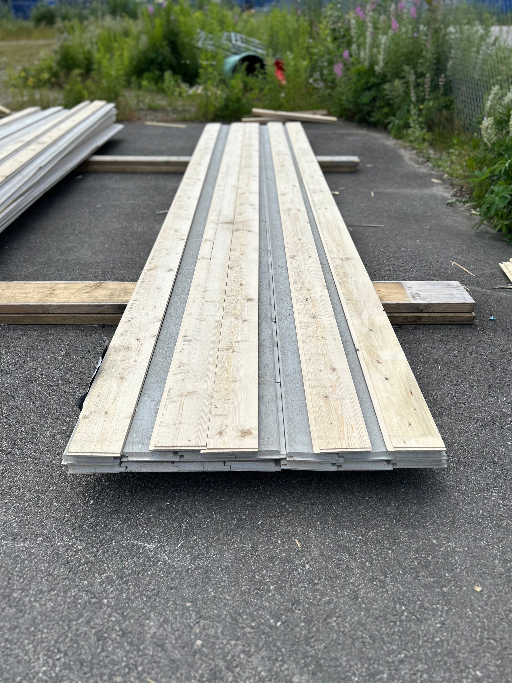 Paket Dubbelfas Halvspont Ändspont 22x145mm 4,80m 19st Grundmålad