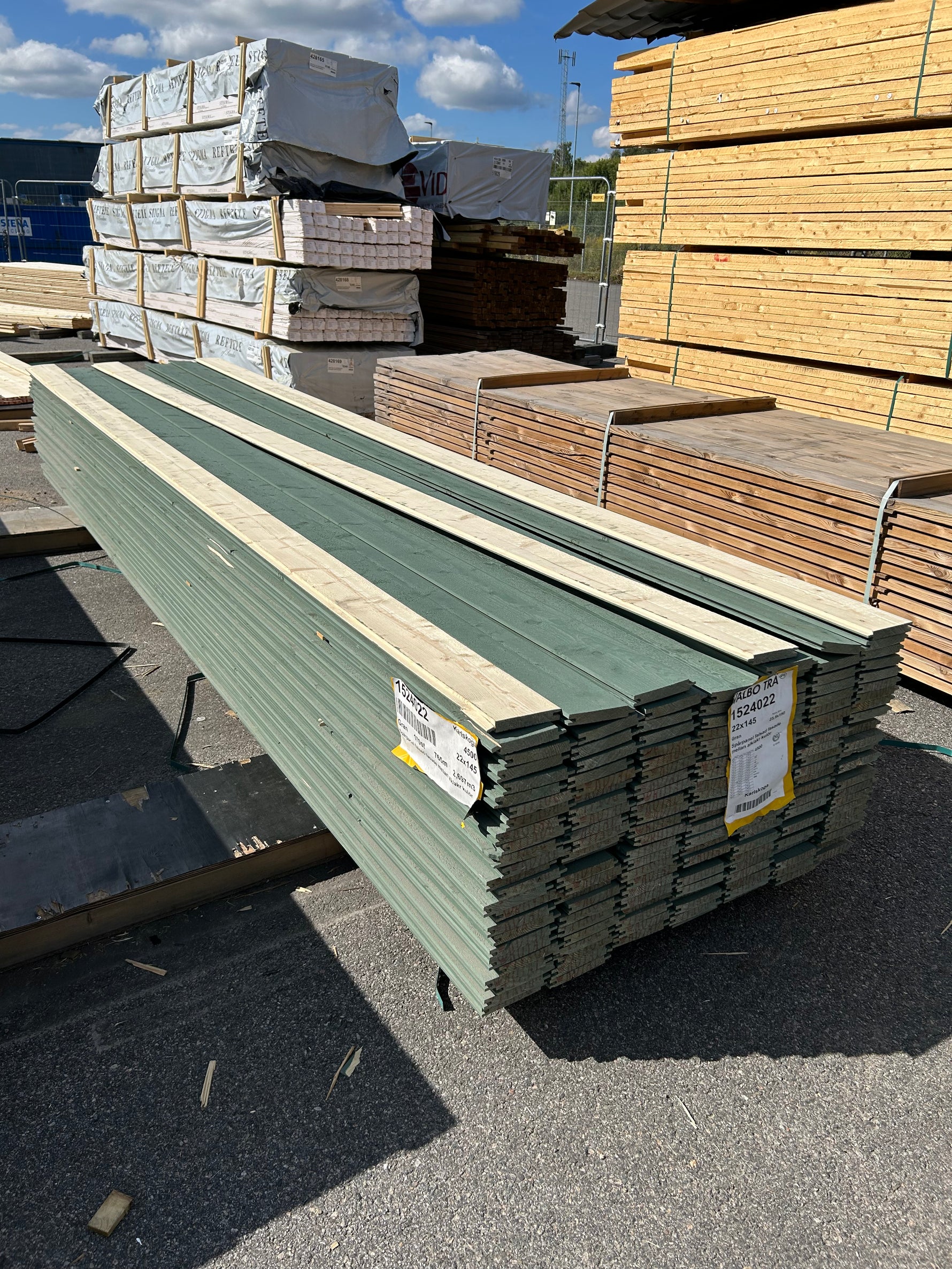 Paket Spontad Spårpanel 22x145mm 4,50m 170st Gran