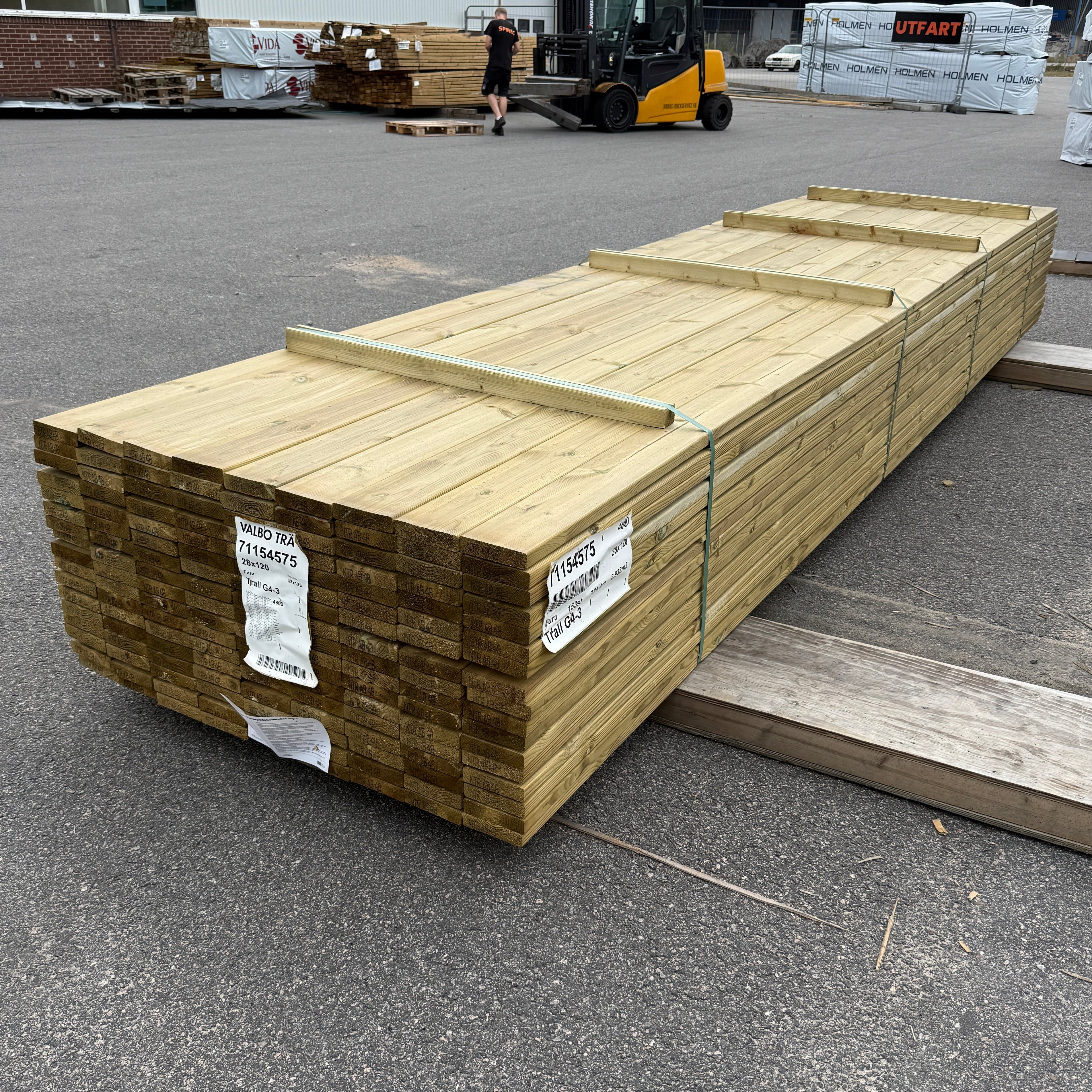 Paket Tryckimpregnerad Trall 28x120 mm – 4,80 m (G4-3)