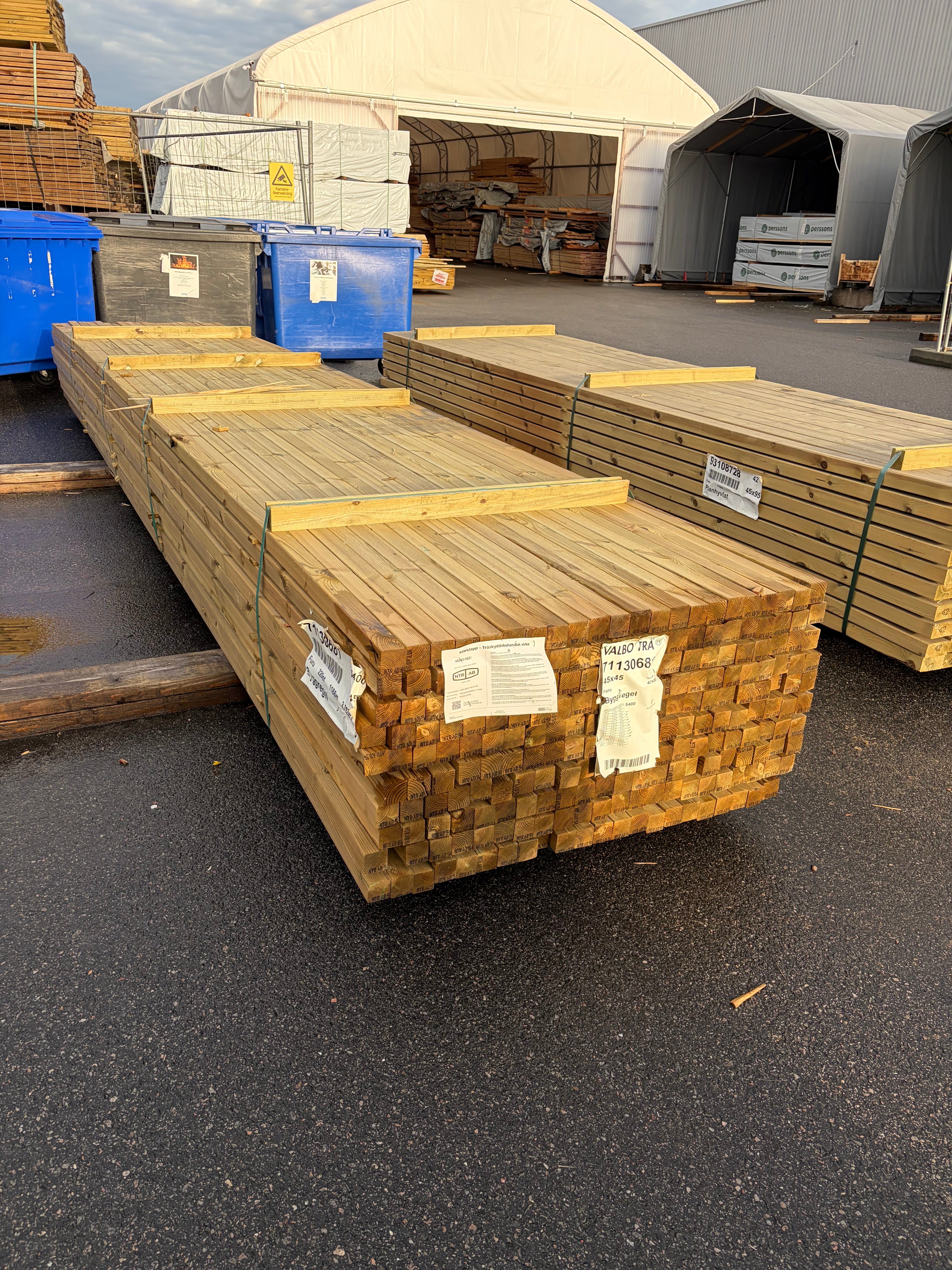 Paket Reglar 45x45mm – 220 st 5,40 m Tryckimpregnerad