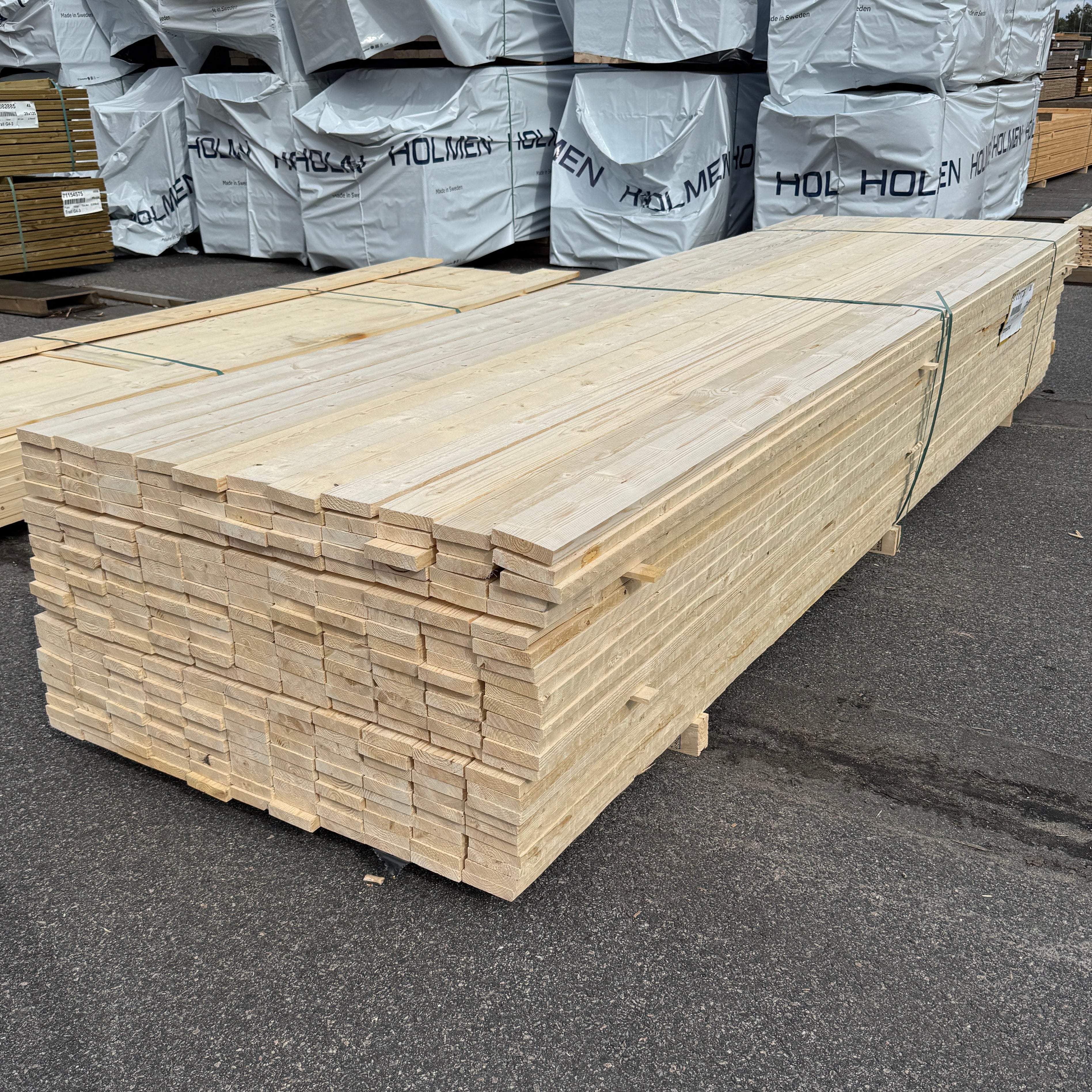 Paket Finsågade Brädor 22x95 mm – 3,60m 275st (Obehandlade)