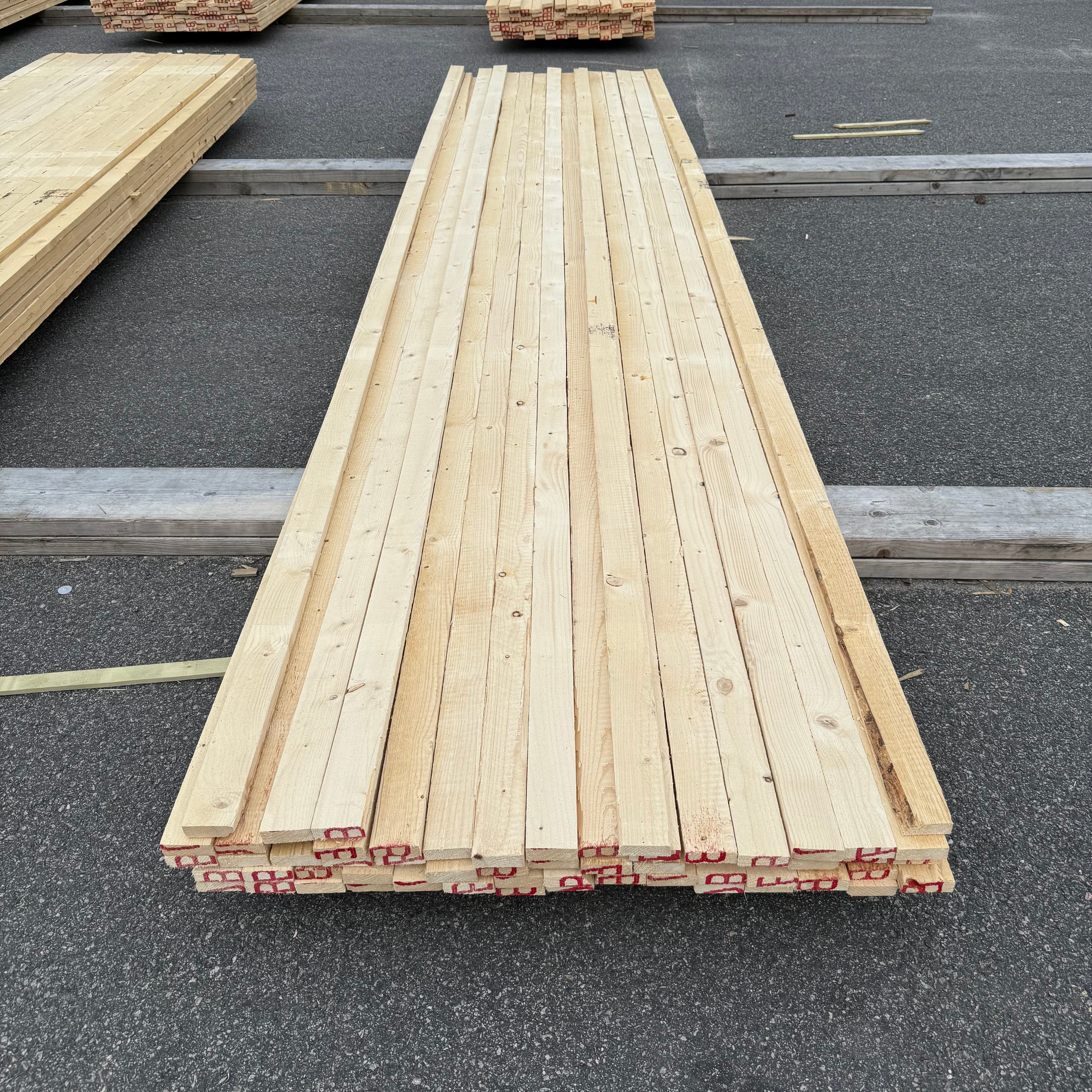 Paket Brädor 19x63mm – 64 st (4,50 m, gran, ohyvlad/råsågad)