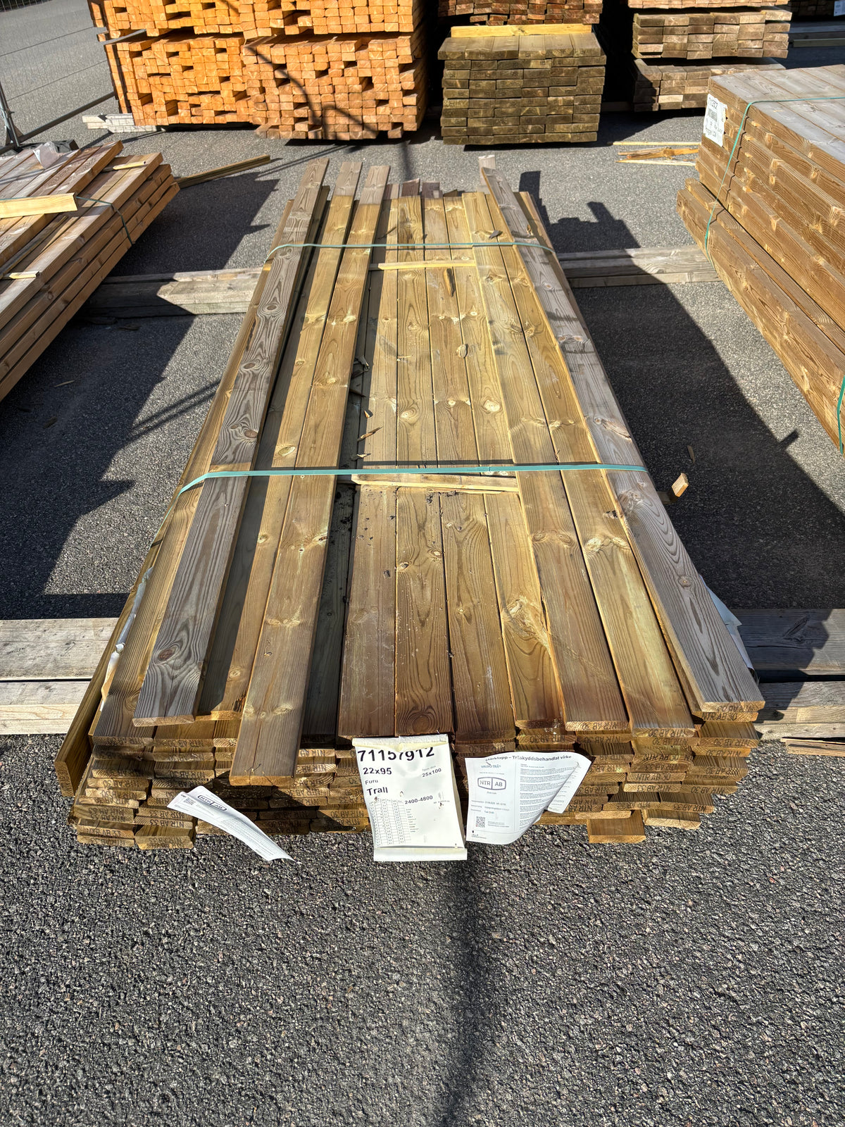 Parti Tryckimpregnerad Trall 22x95mm (2,40–4,50m) 120st