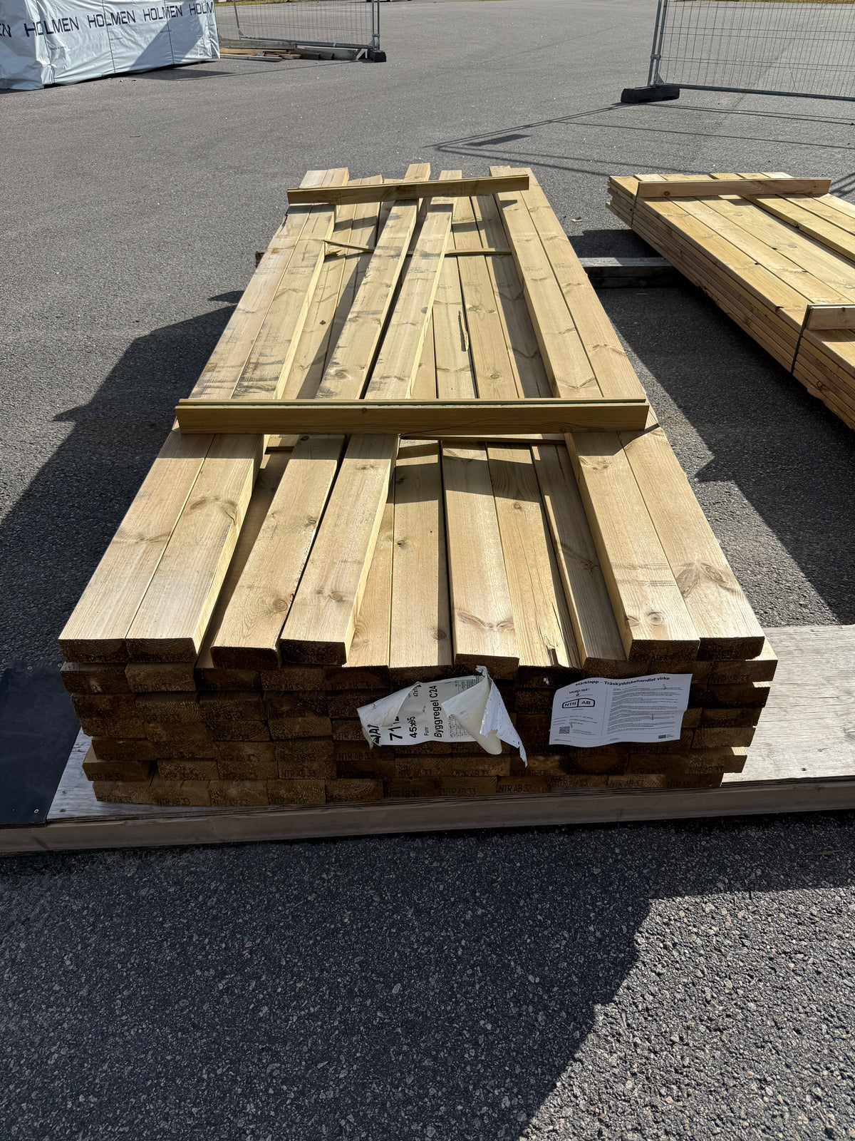 Paket Tryckimpregnerade Reglar 45x95mm 3,30m NTR-AB, C24 72st
