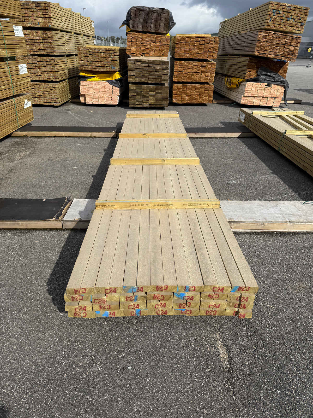 Paket Tryckimpregnerade Reglar 45x70mm, 56st 5,40m