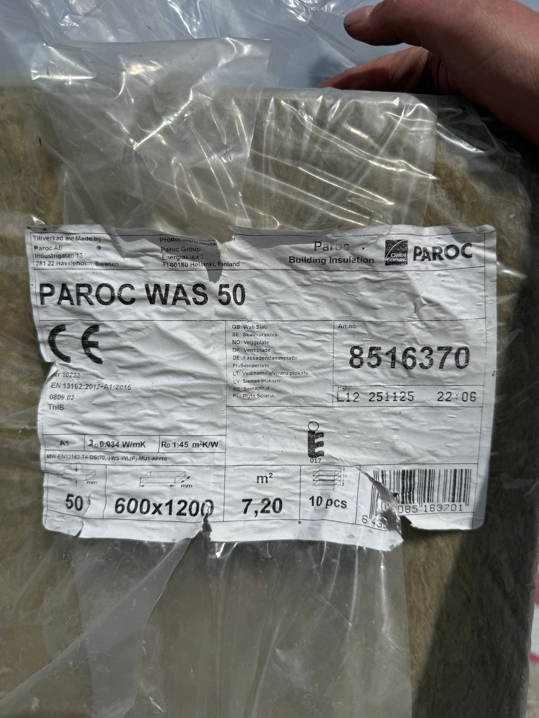 Parti Paroc WAS 50 Vindskyddsskivor, 5 Balar