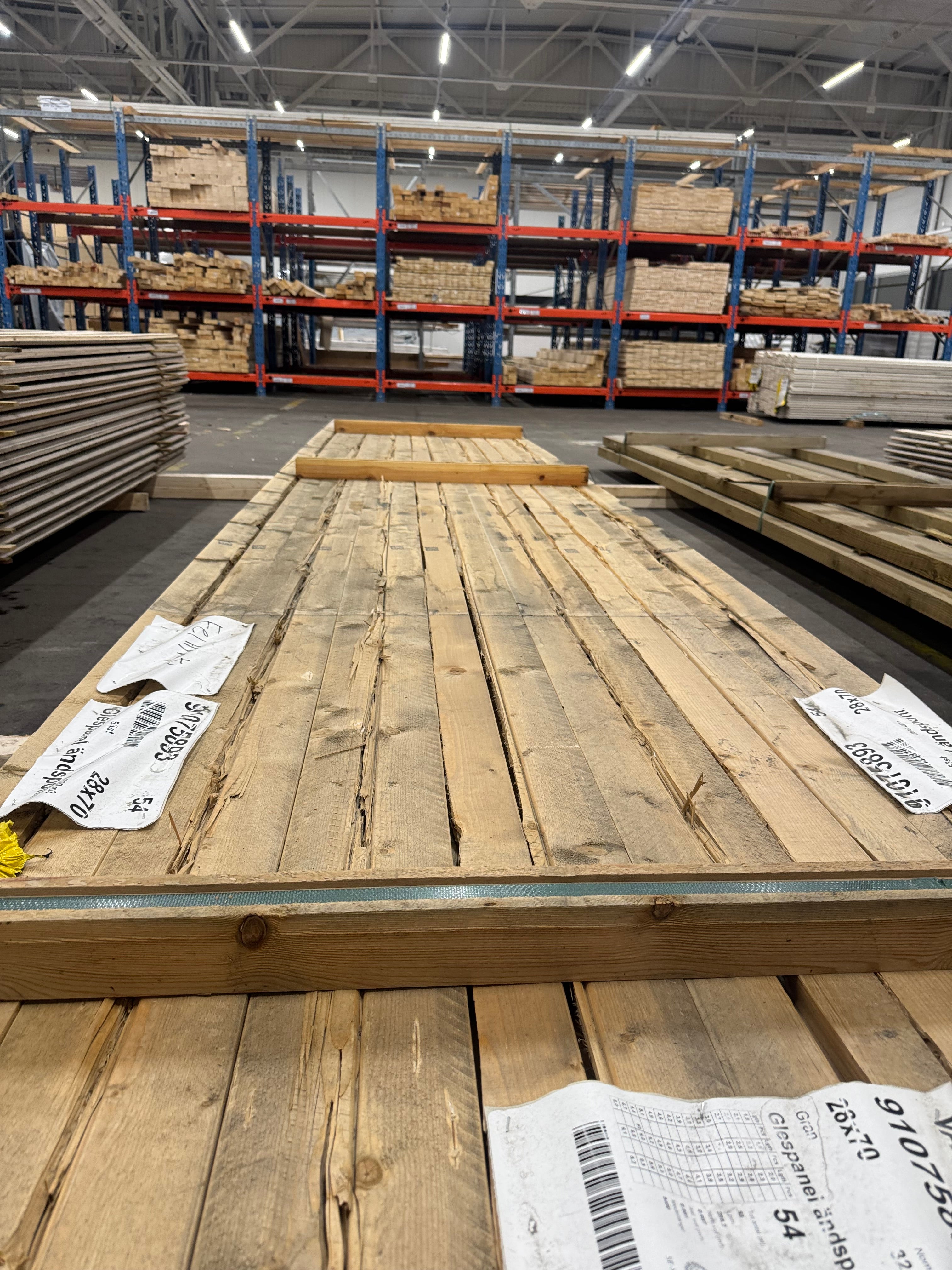 Paket Glespanel Felhyvlad 28x70mm – 60 st (5,40 m)