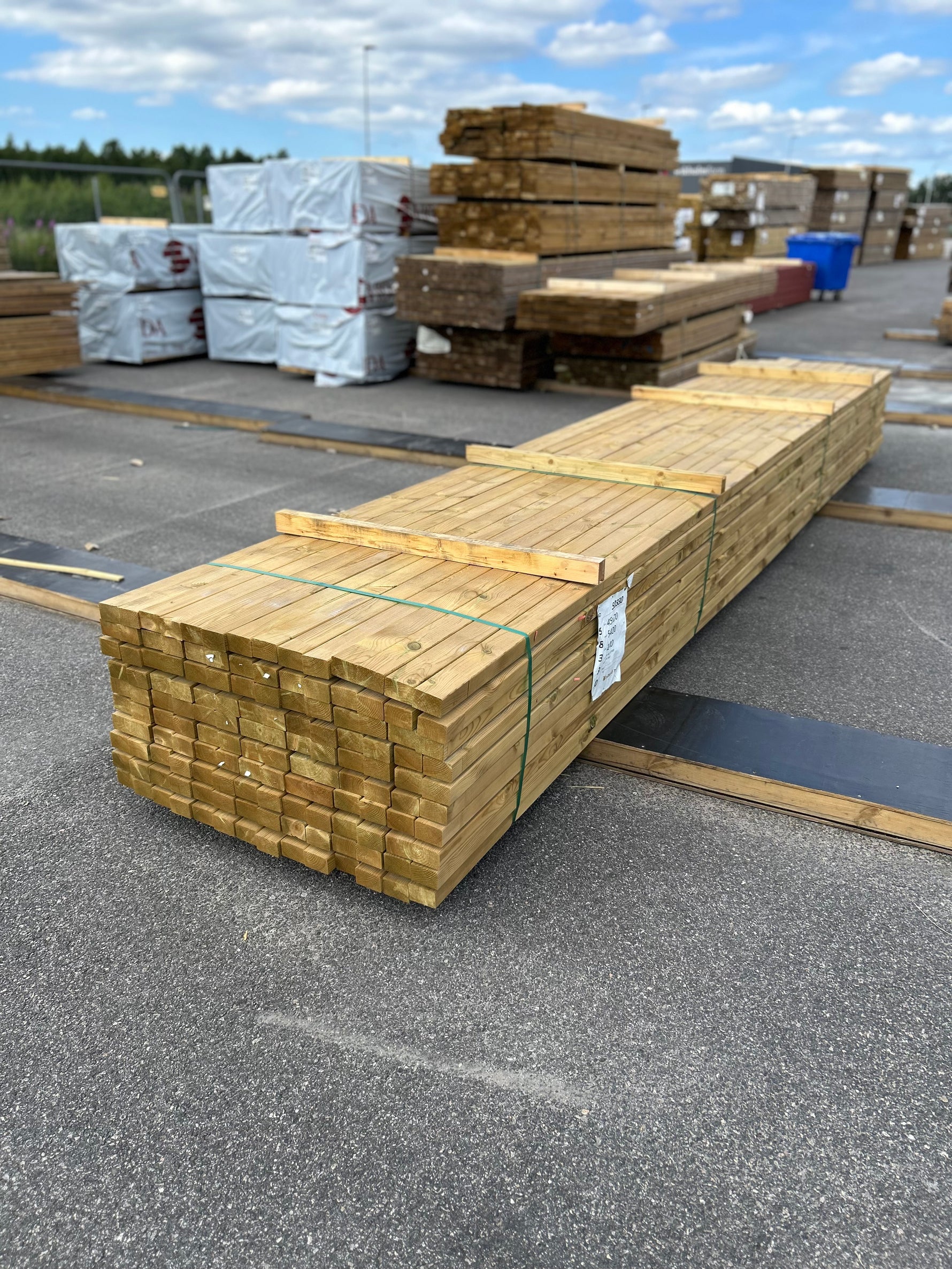 Paket Tryckimpregnerade Reglar 45x70mm Fingerskarvade 5,40m 140st